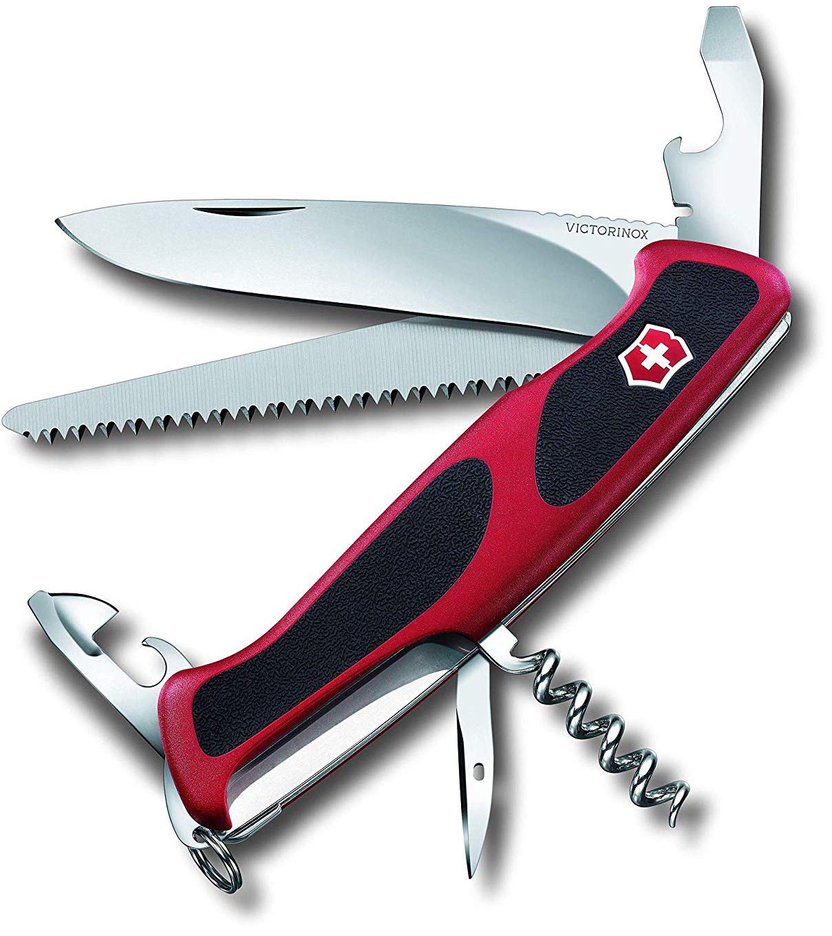 Victorinox Ranger Grip 55 Swiss Army Pocket Knife, Large, Multi Tool, 12 Functions, Locking Blade