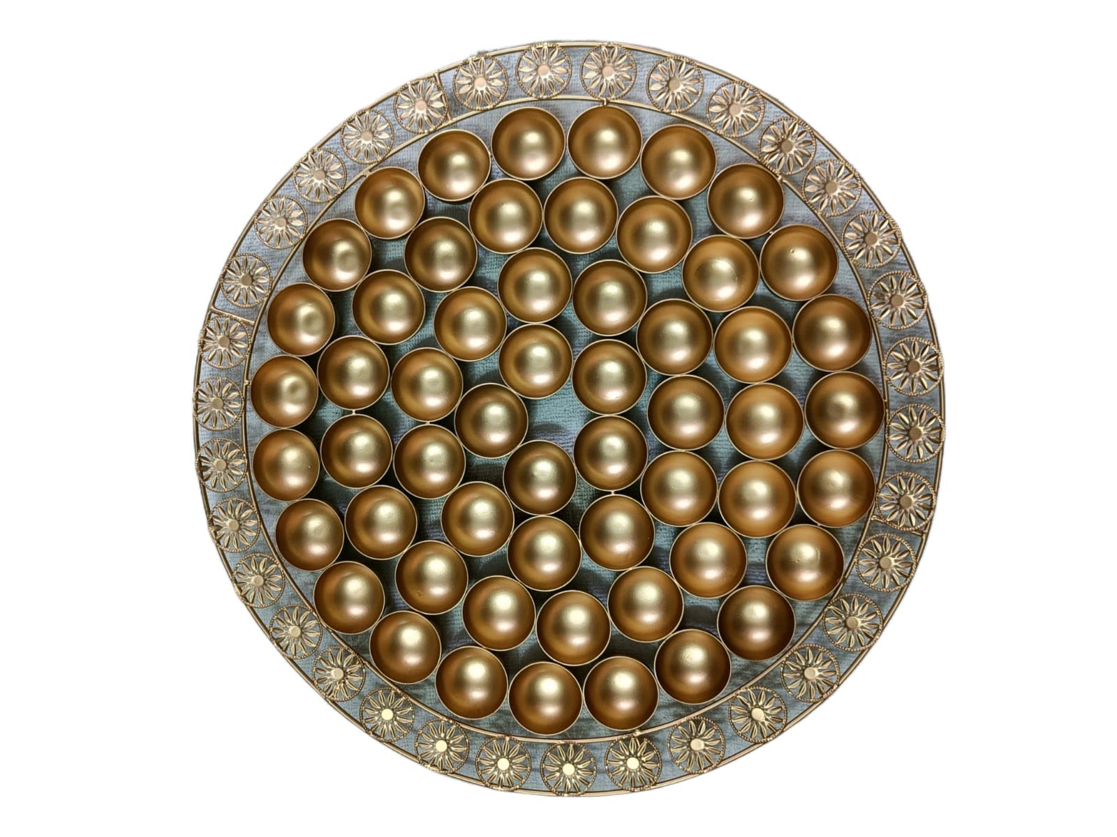 AJ Enterprises 56 Bhog Thali Poojan/Pooja Traditional Thali for Temple, Pooja Room (20 Inches - Golden)