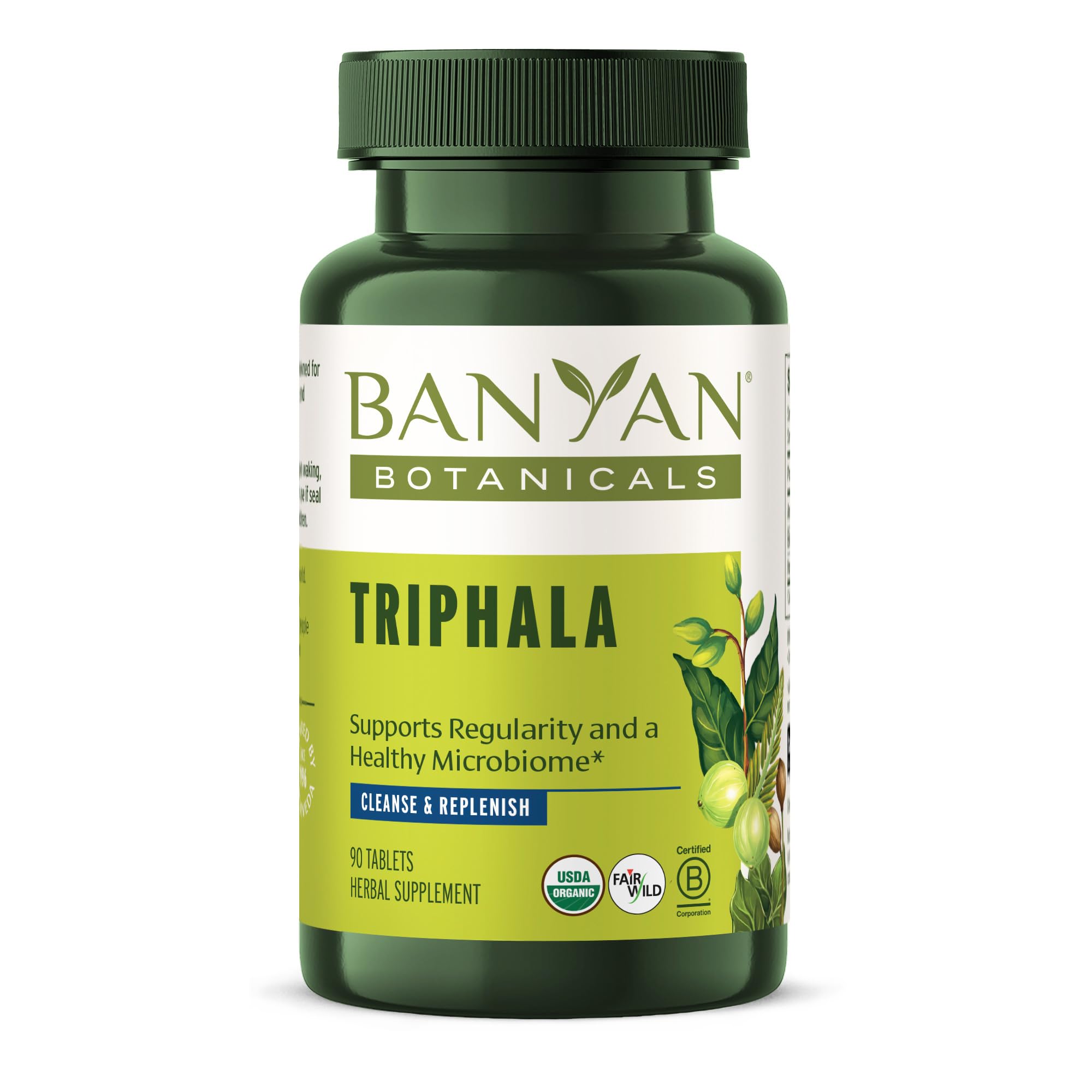 Banyan Botanicals Triphala Tablets - Organic Triphala Supplement with Amla, Haritaki & Bibhitaki – For Digestion, Elimination & Healthy Gut Microbiome* – 90 Tablets – Non-GMO Sustainably Sourced Vegan