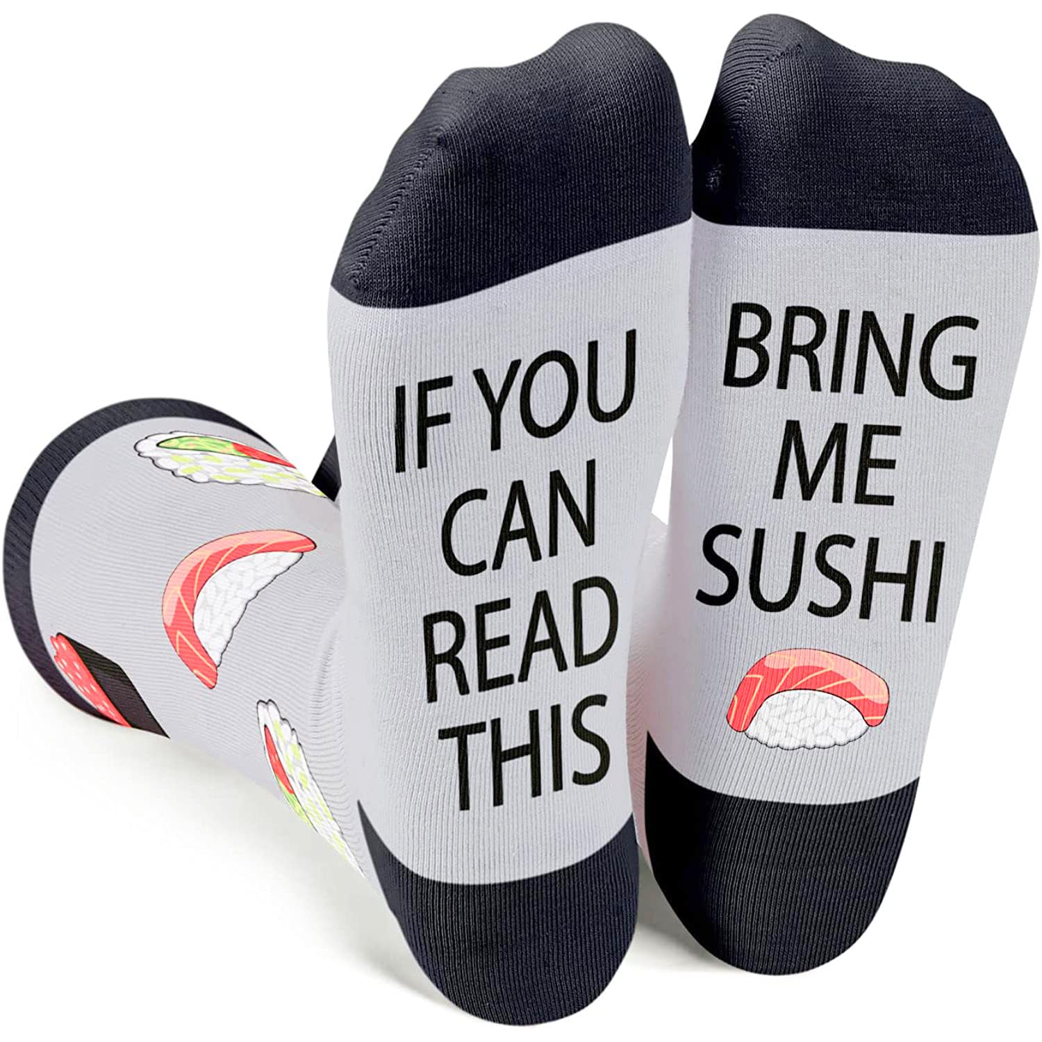 Zmart Funny Food Socks for Women - Pickle Ice Cream Hot Dog Gifts, Novelty Pickle Ice Cream Hot Dog Socks, Bring Me Sushi, Medium