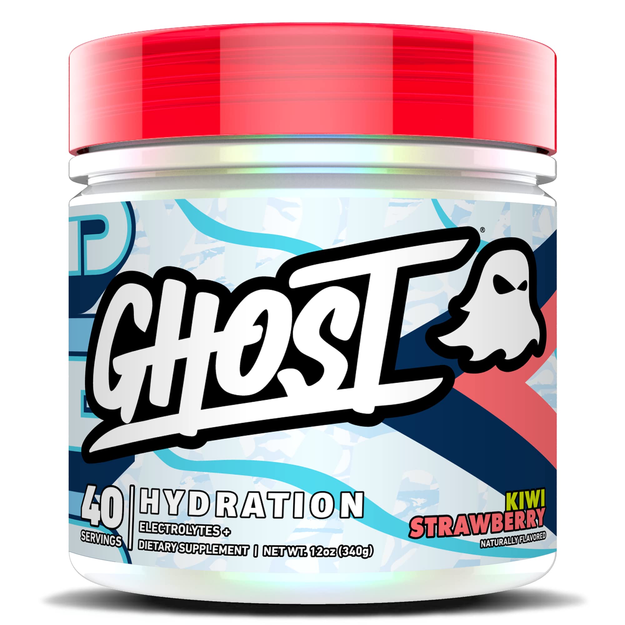 GHOST Hydration, Kiwi Strawberry, 40 Serv, Electrolyte Powder - Drink Mix Supplement with Magnesium, Potassium, Calcium, Vitamin C & Taurine for Energy & Endurance - Vegan, Free of Soy, Sugar & Gluten