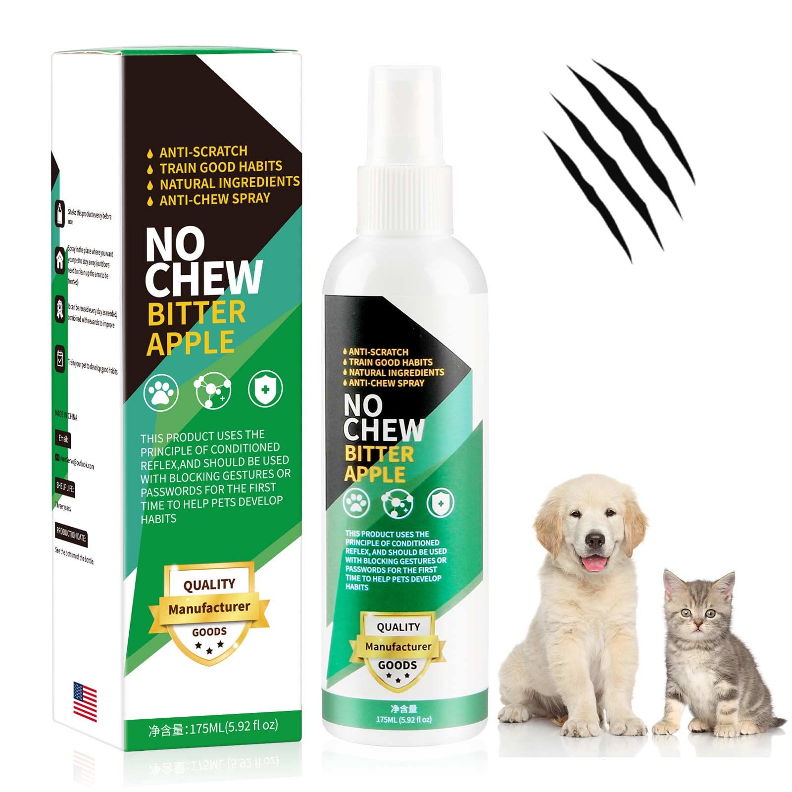 JOPROCH Bitter Apple Spray for Dogs to Stop Chewing 175ML - No Chew Spray for Dogs Prevent Licking, Marking, Chewing - Anti Chew Deterrent No Chew Spray | Alcohol Free, Non-Toxic, No Sting & No Smell