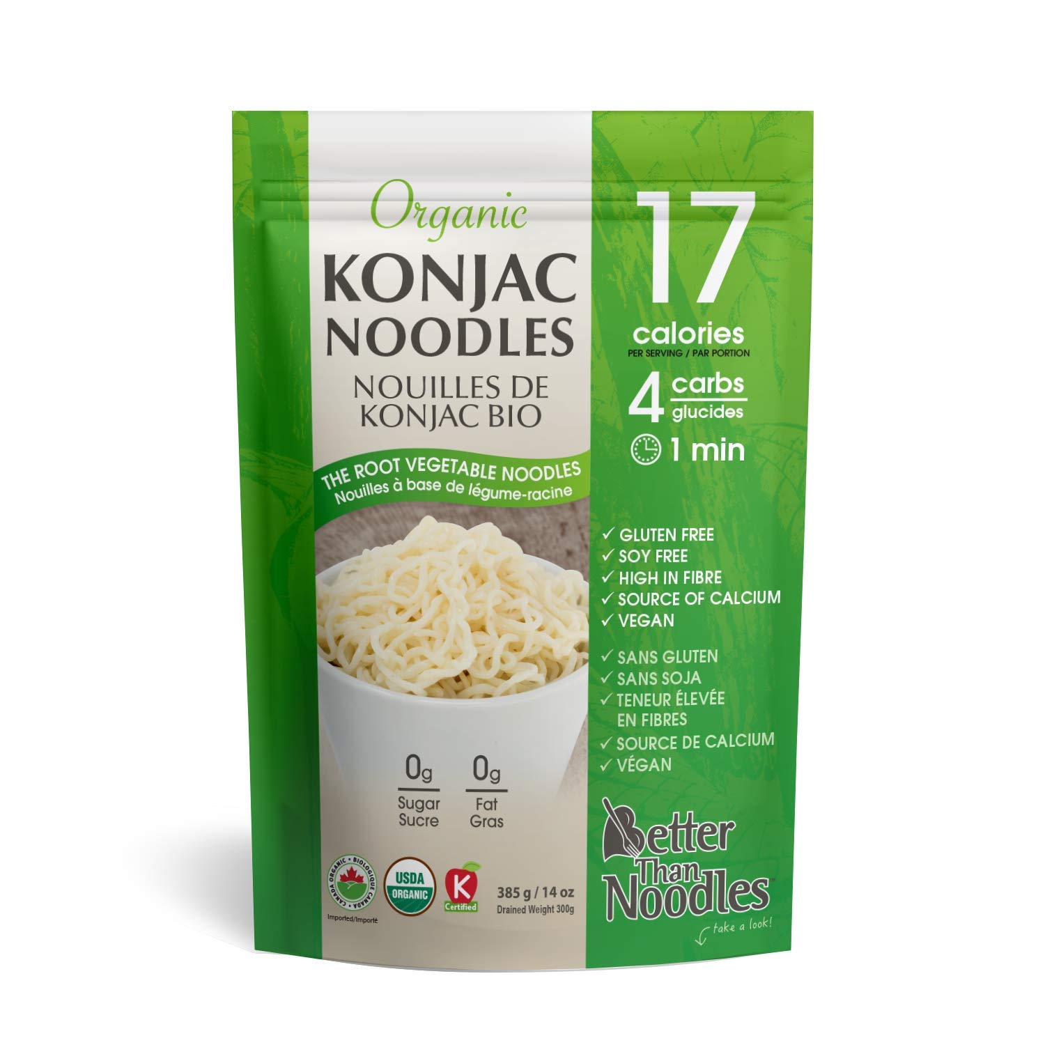 Better Than Foods Organic Konnyaku Flour and Organic Oat Fiber Noodles - 11 oz