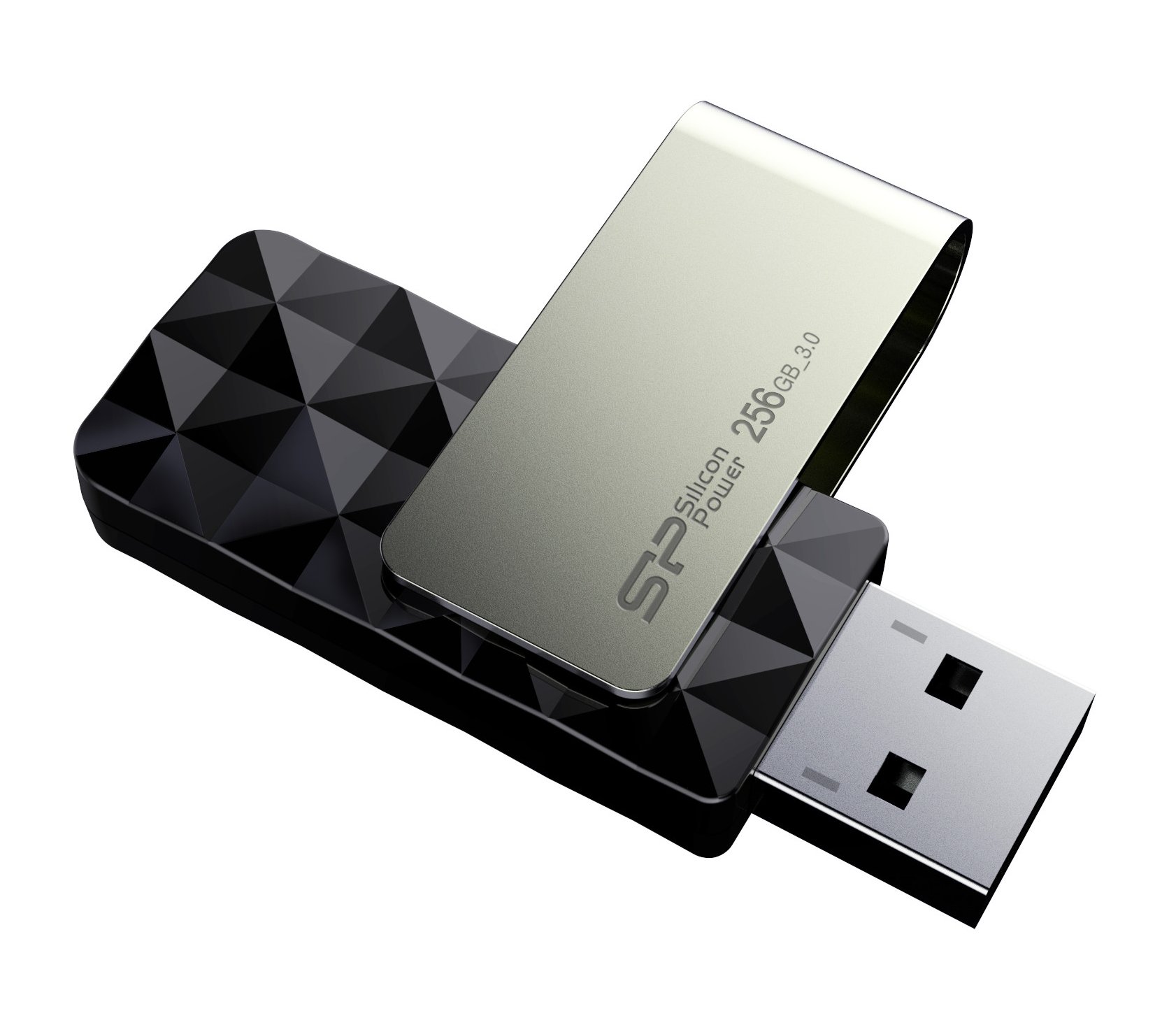 SP Silicon Power256GB B30 Blaze USB3.0 Flash Drive Swivel Style Black