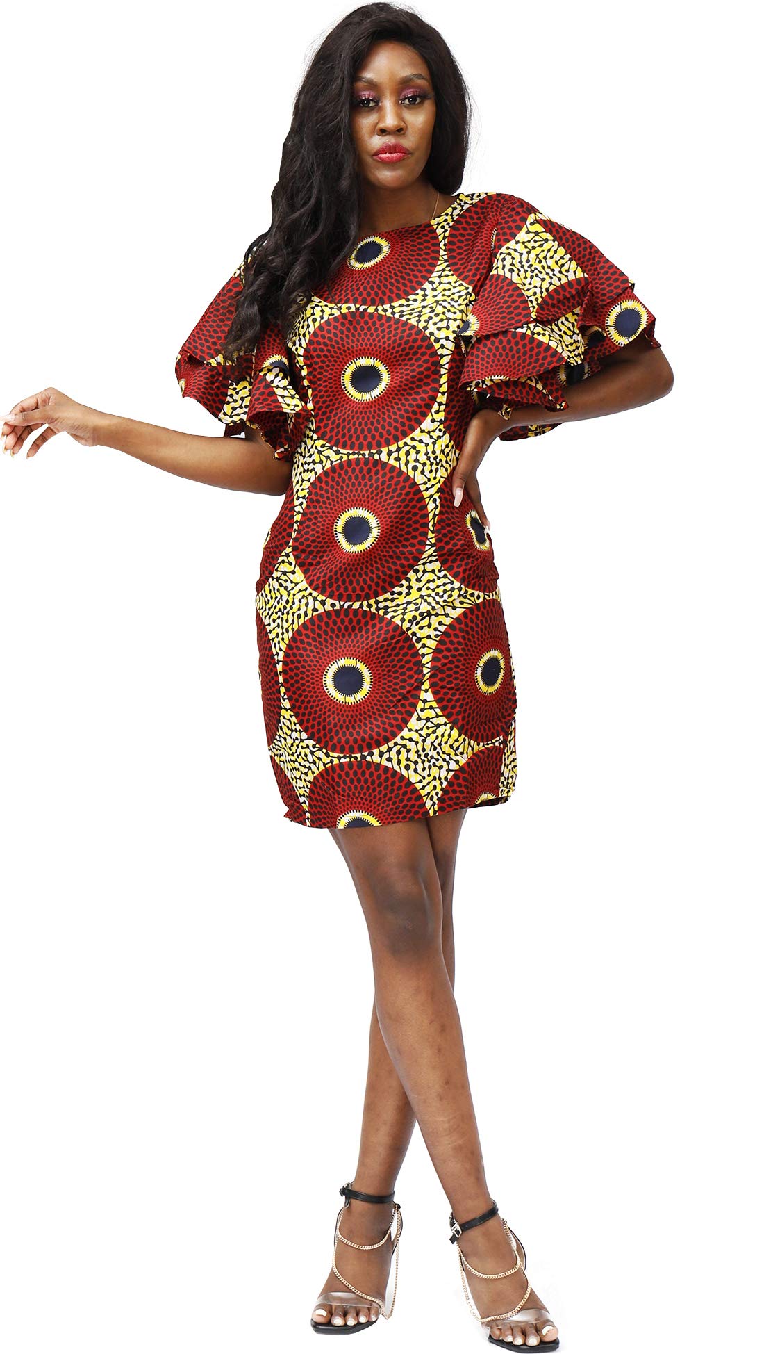 Women African Print Dresses Ankara Vintage Dress