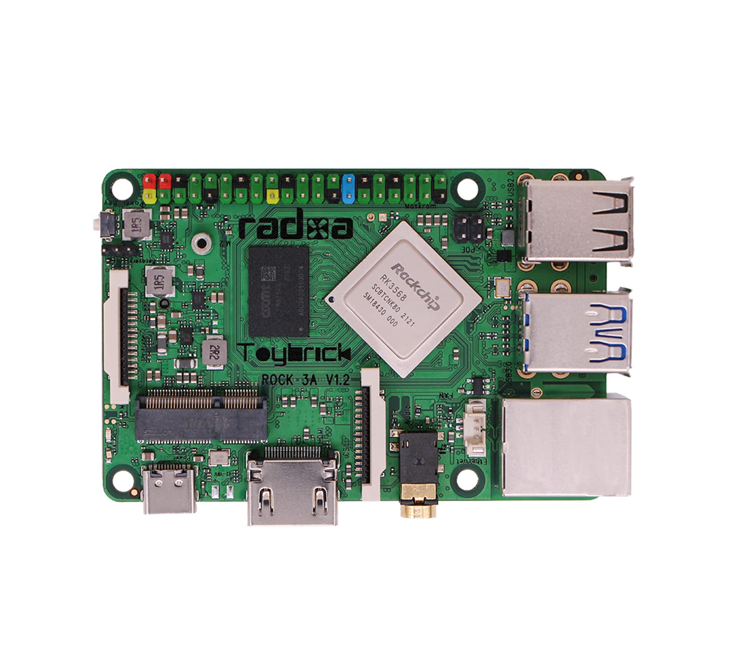 Rock 3 Model A 2GB Single Board Computer Rockchip RK3568 Arm Cortex A55