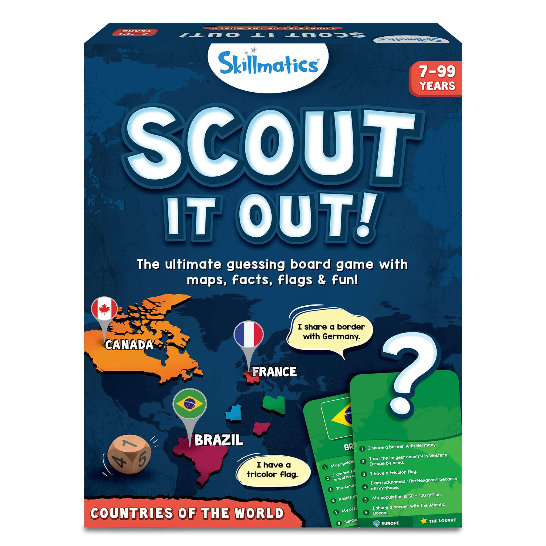 Skillmatics Board Game - Scout It Out Countries of The World, Fun Guessing & Trivia Game for Families, Gifts for Ages 7 and Up