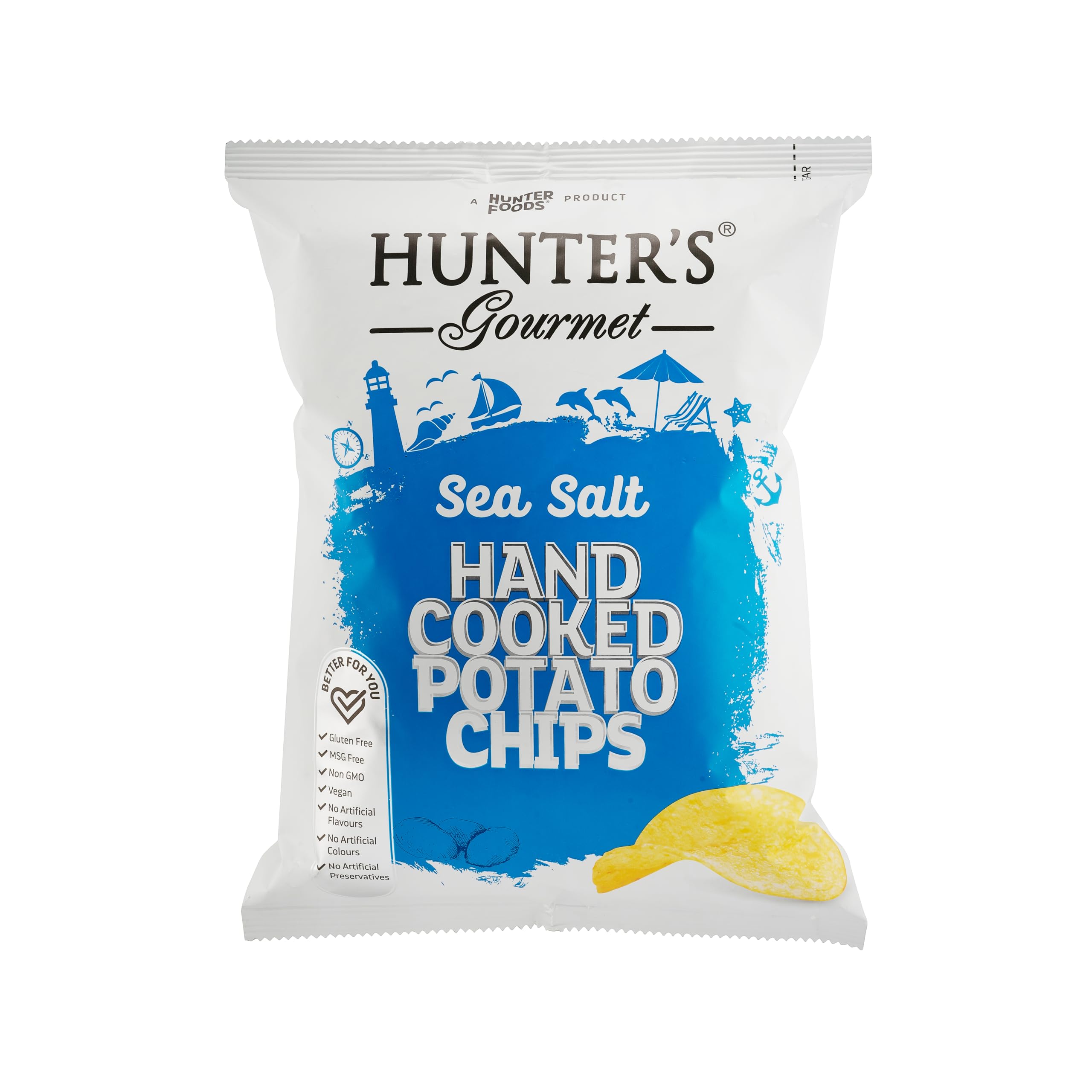 Hunter's Gourmet Hand Cooked Potato Chips Sea Salt - 125gm