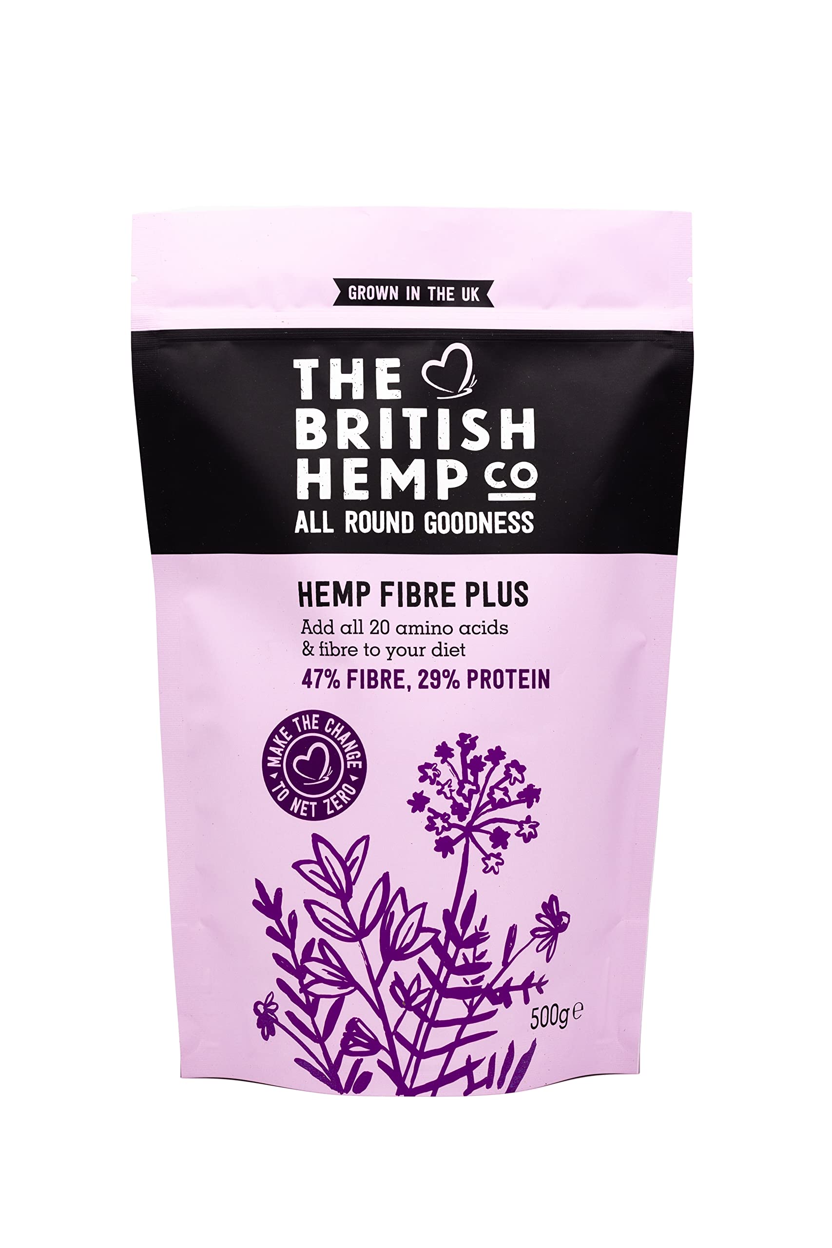 Hemp Fibre Plus - 47% Fibre - 29% Protein - 500g Pouch