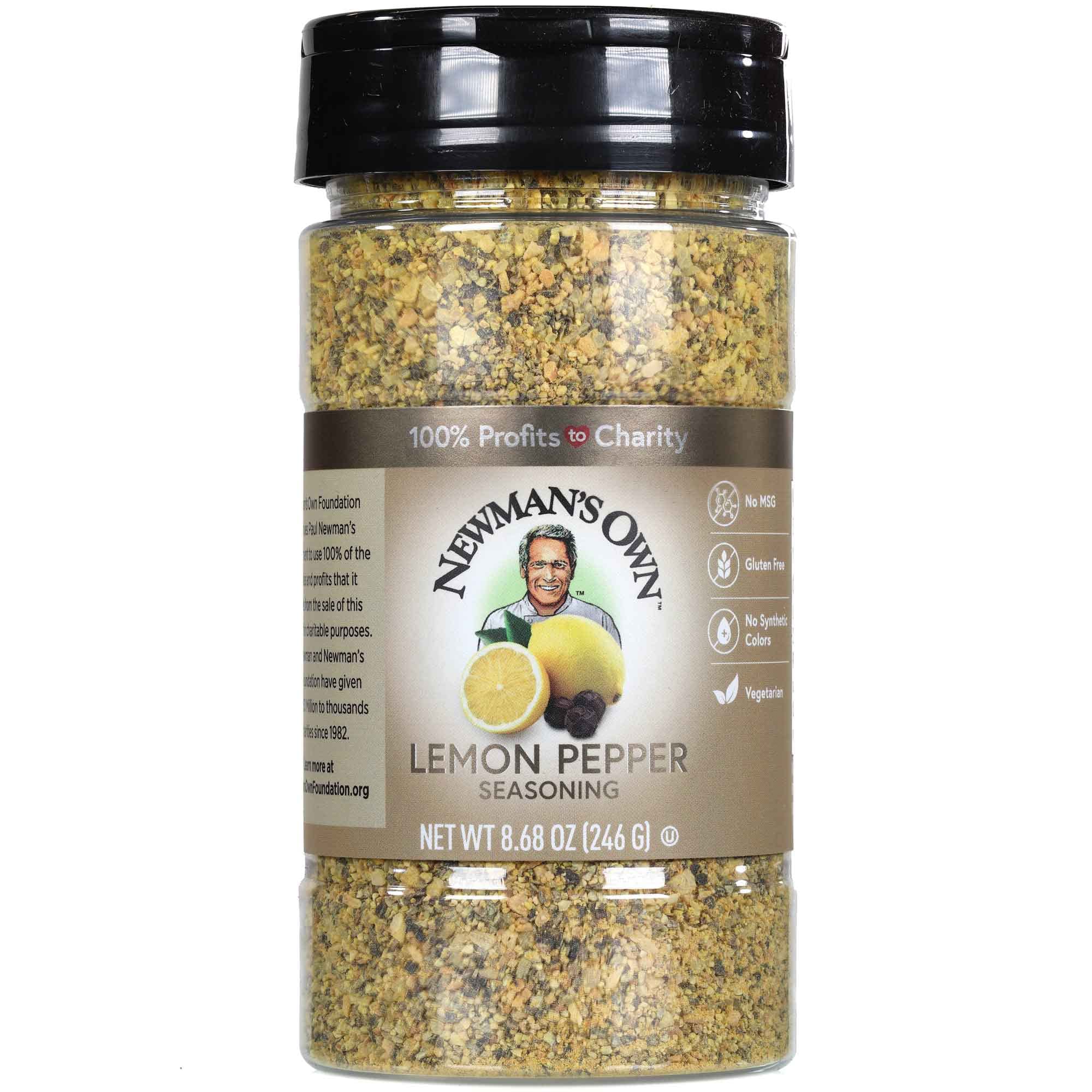 Newman's OwnLemon Pepper Seasoning; Great Zesty Flavor; Perfect Spices for Cooking Wings; No MSG, Gluten Free; Kosher; 8.68 Oz. Bottle