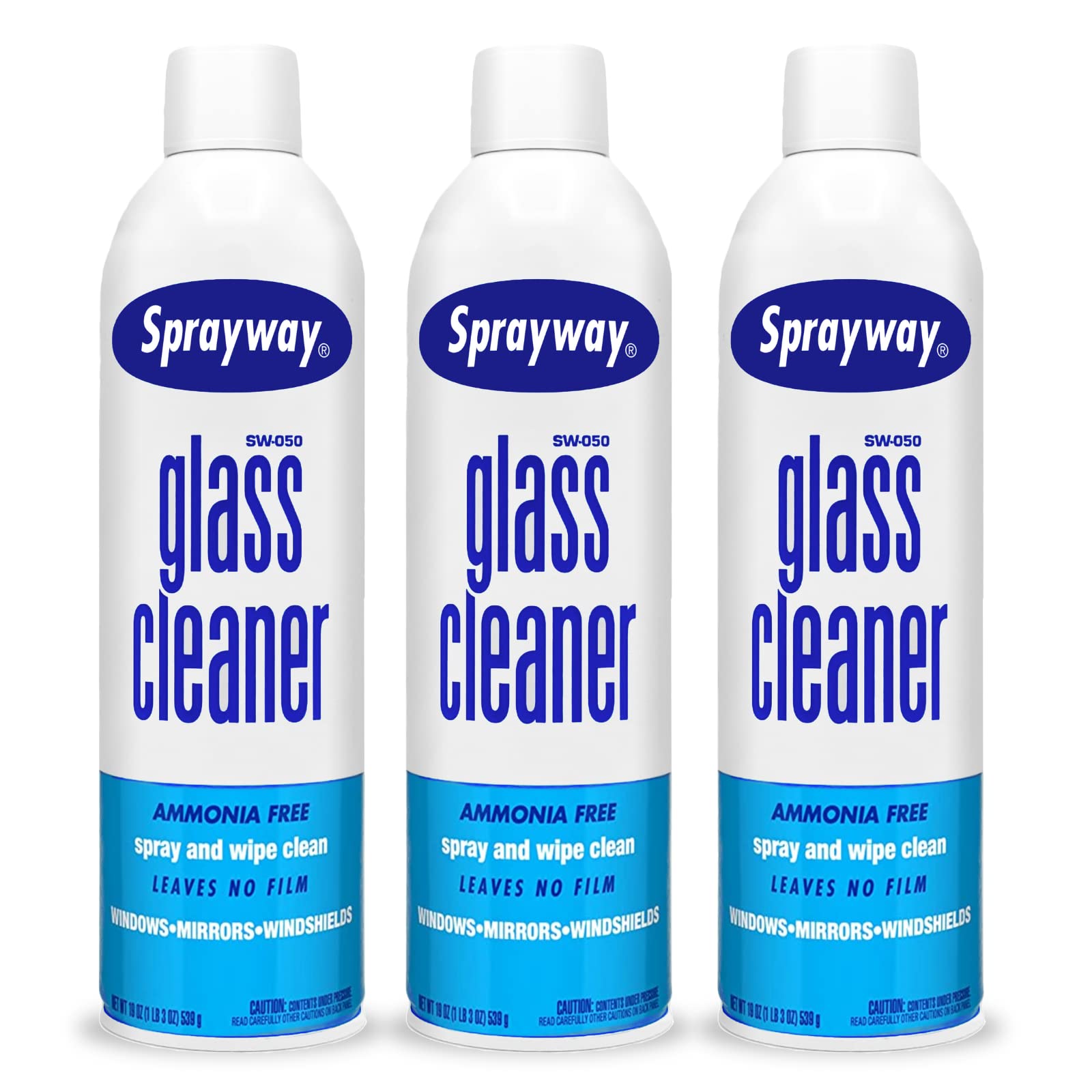 SpraywayGlass Cleaner, SW-050 19 oz Cleaner for Auto and Home for a Streak-Free Shine, Deep Cleaning Foaming Action, Safe for Tinted & Non-Tinted Windows, Ammonia Free Foam Glass Cleaner, Pack of 3