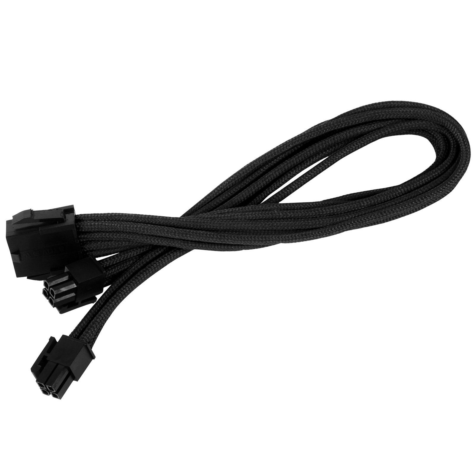 SilverStone SST-PP07-EPS8B - 30cm EPS 8pin to EPS/ATX 4+4pin Sleeved Extention Cable, black