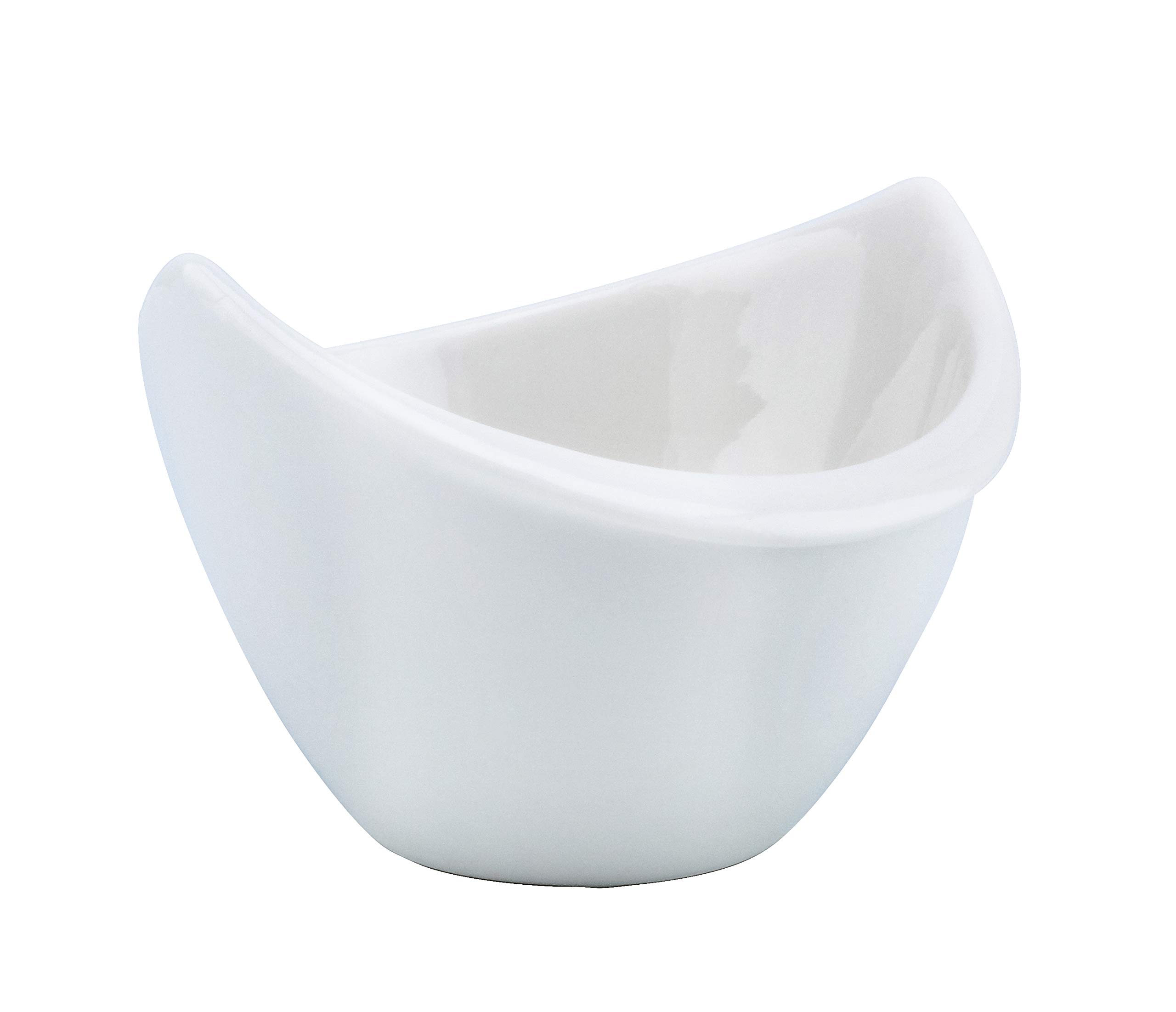 Bone China Shallow Porcelain Ceramic Serving Bowl - 8x3.5cm, White