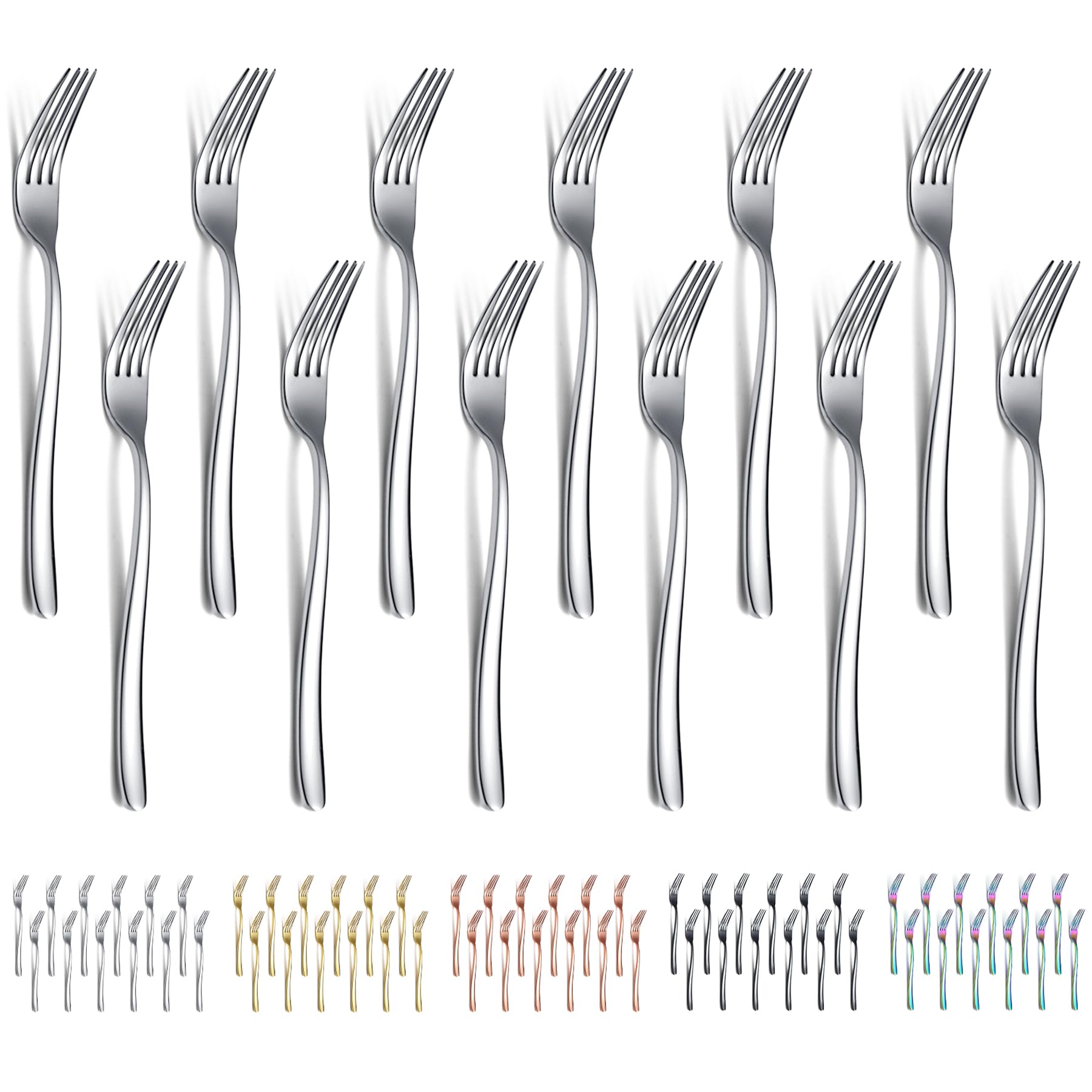 Evanda Dinner Forks Set of 12 Pieces 17.8cm, Stainless Steel Table Forks Cutlery Set for Home, Restaurant, Hotel, Dishwasher Safe