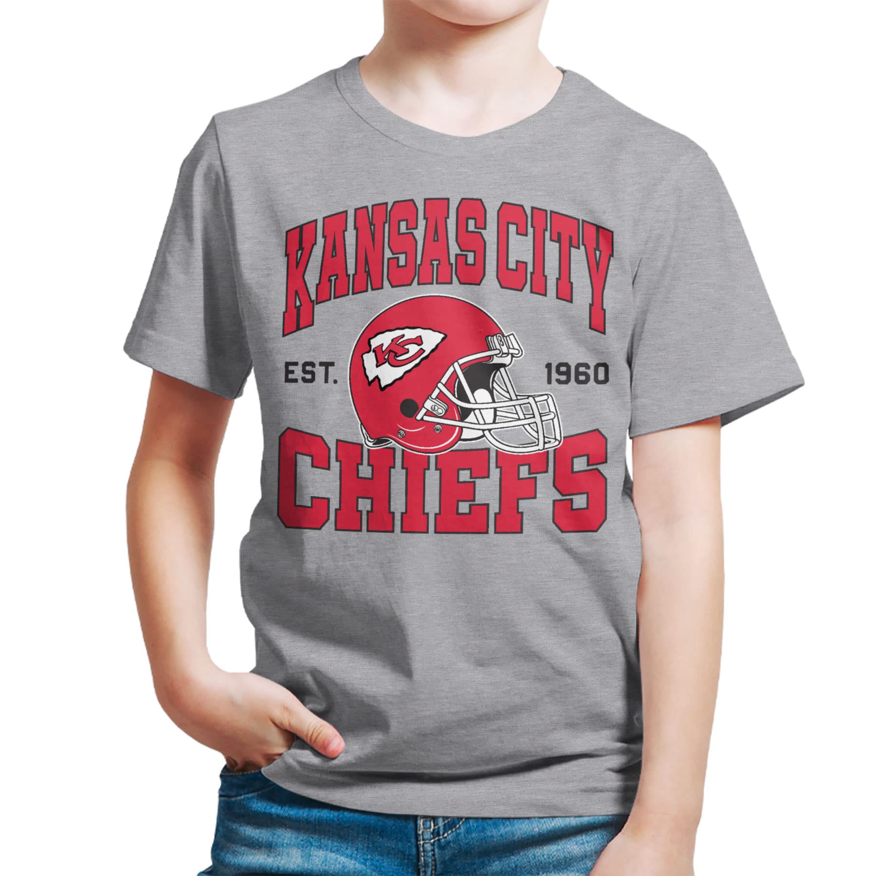 Junk Foodunisex-child Kansas City Chiefs - Kids Nfl Team Helmet Fan Tee T-Shirt