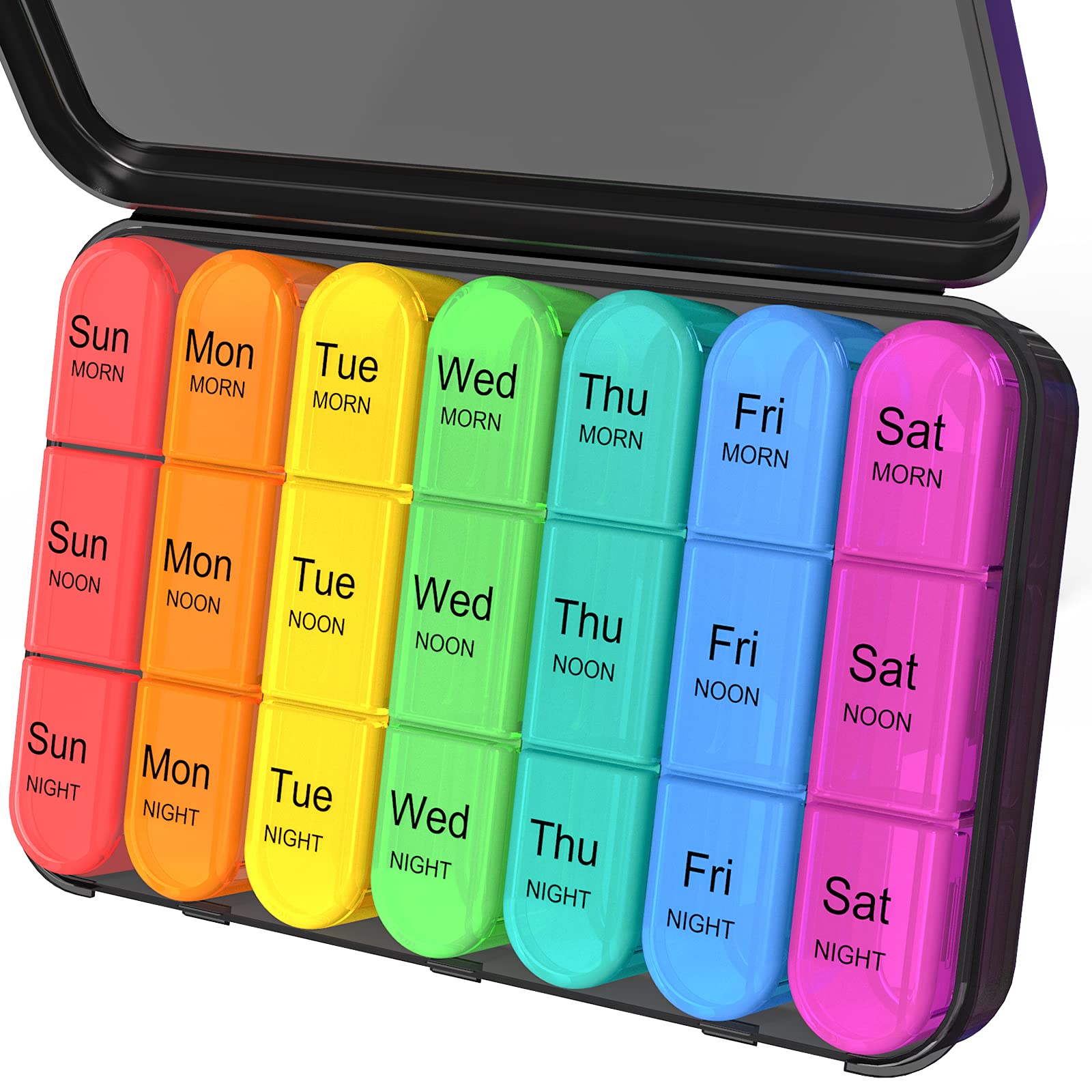 Pill Organizer 3X a Day, Weekly Pill Organizer 3 Times a Day, Pill Box 7 Day, Pill Cases Organizers 7 Day, Daily Pill Organizer Travel, Daviky Medicine Pill Organizer to Hold Vitamins and Medication