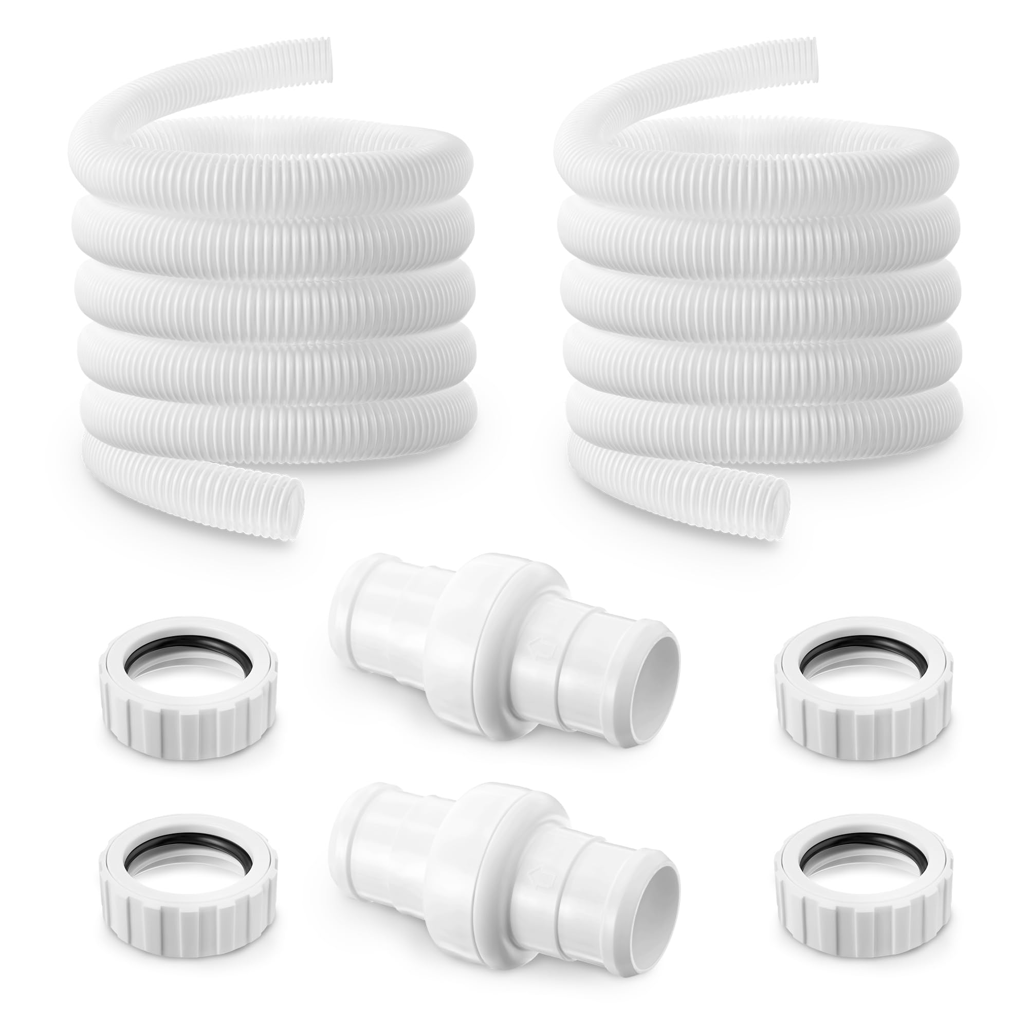 Dreyoo Pool Cleaner Set Include 6 ft 9-100-3102 Feed Hose, Hose Swivel 9-100-3002 Hose Nut 9-100-3109 Compatible with Polaris 360, Complete Pool Clean Replacement Combo Kit (2 Set)