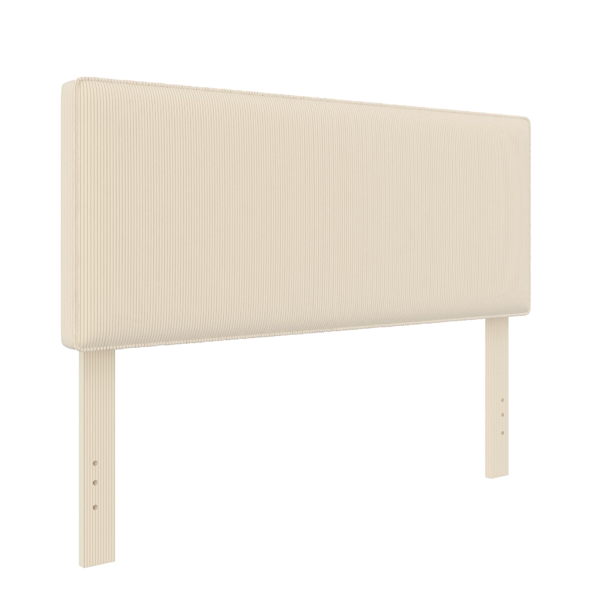 DHP Sloan Full/Queen Upholstered Headboard with 3 Adjustable Heights, Ivory Corduroy