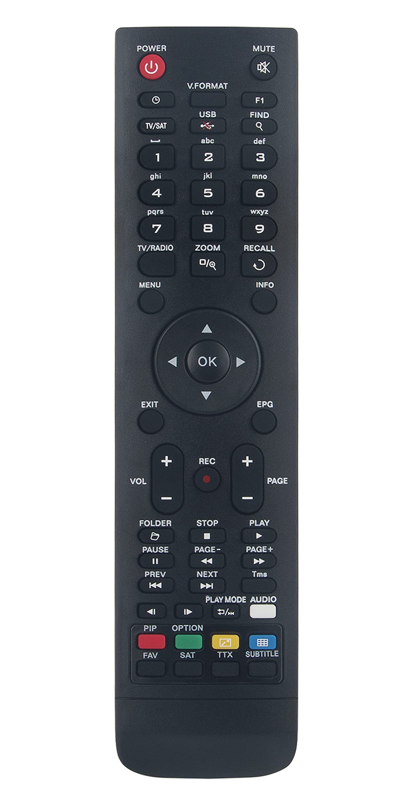 AULCMEETReplaced Remote Control Compatible with AMIKO HD-8330 HD-8340 HD-8360 STHD-8820 STHD-8840 8210 8220 8140 8150 8240 8360 8840 8200