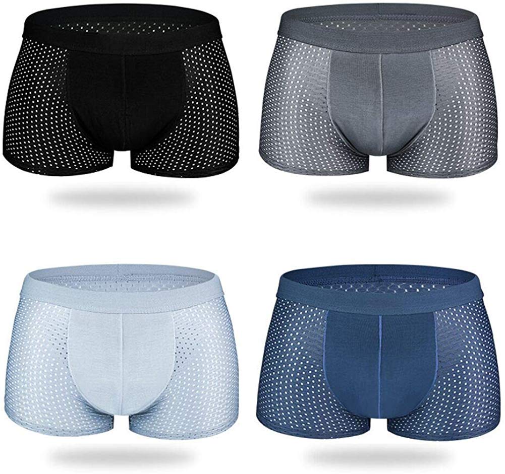 OtherMen's 4 Pack Soft Breathable Boxer Brief Underwear For Men With Box