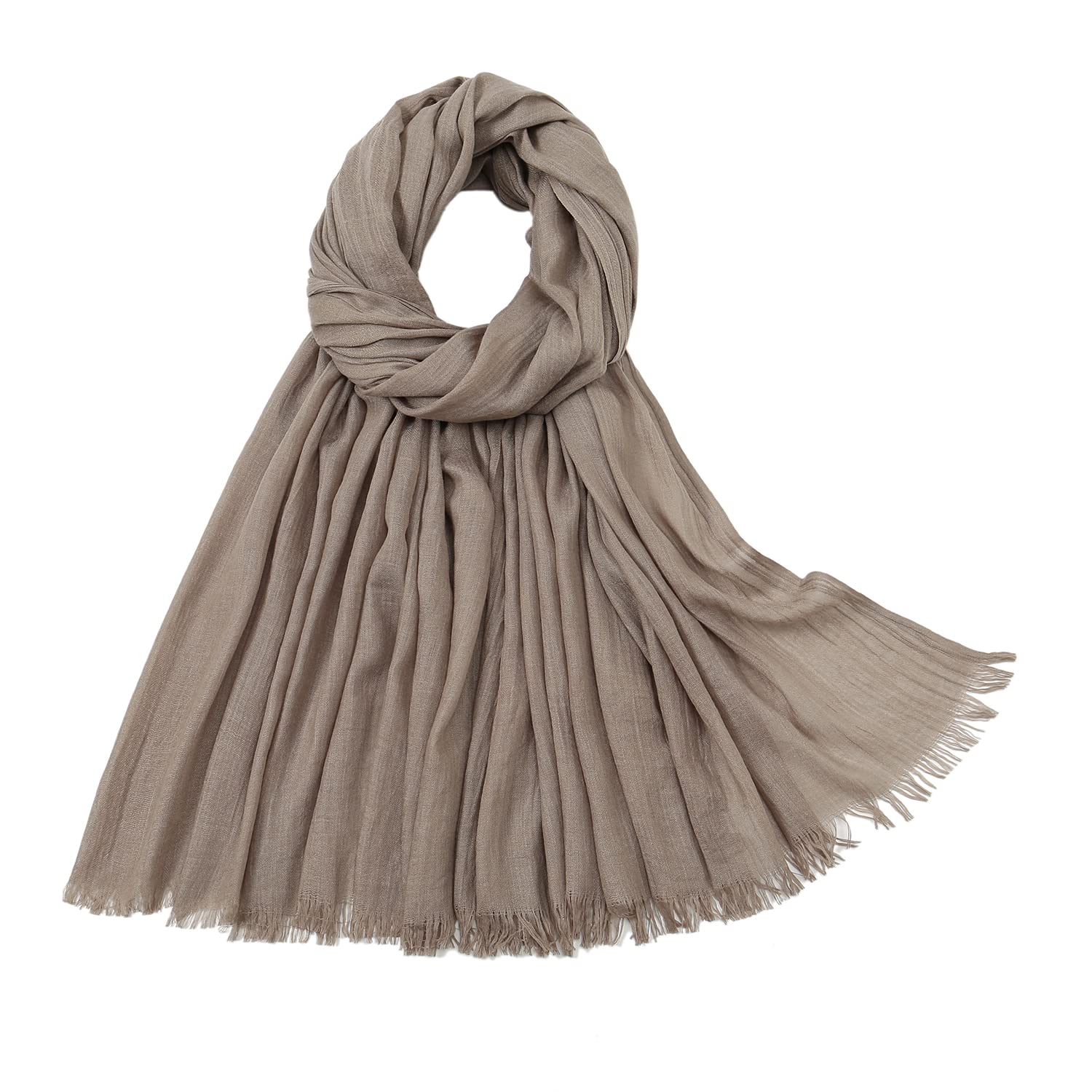 Linen Scarf for Women Lightweight Fall Winter Fashion Fringed Scarves Wraps Shawl