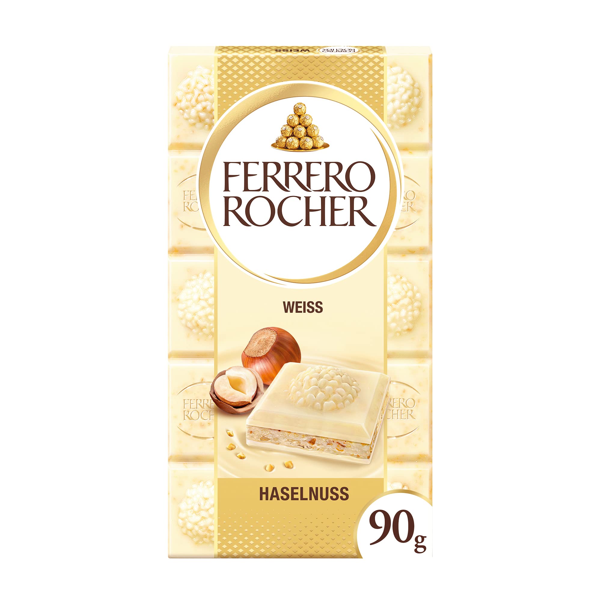 Ferrero Rocher Chocolate Rocher White Chocolate With Hazelnut Bar 90g