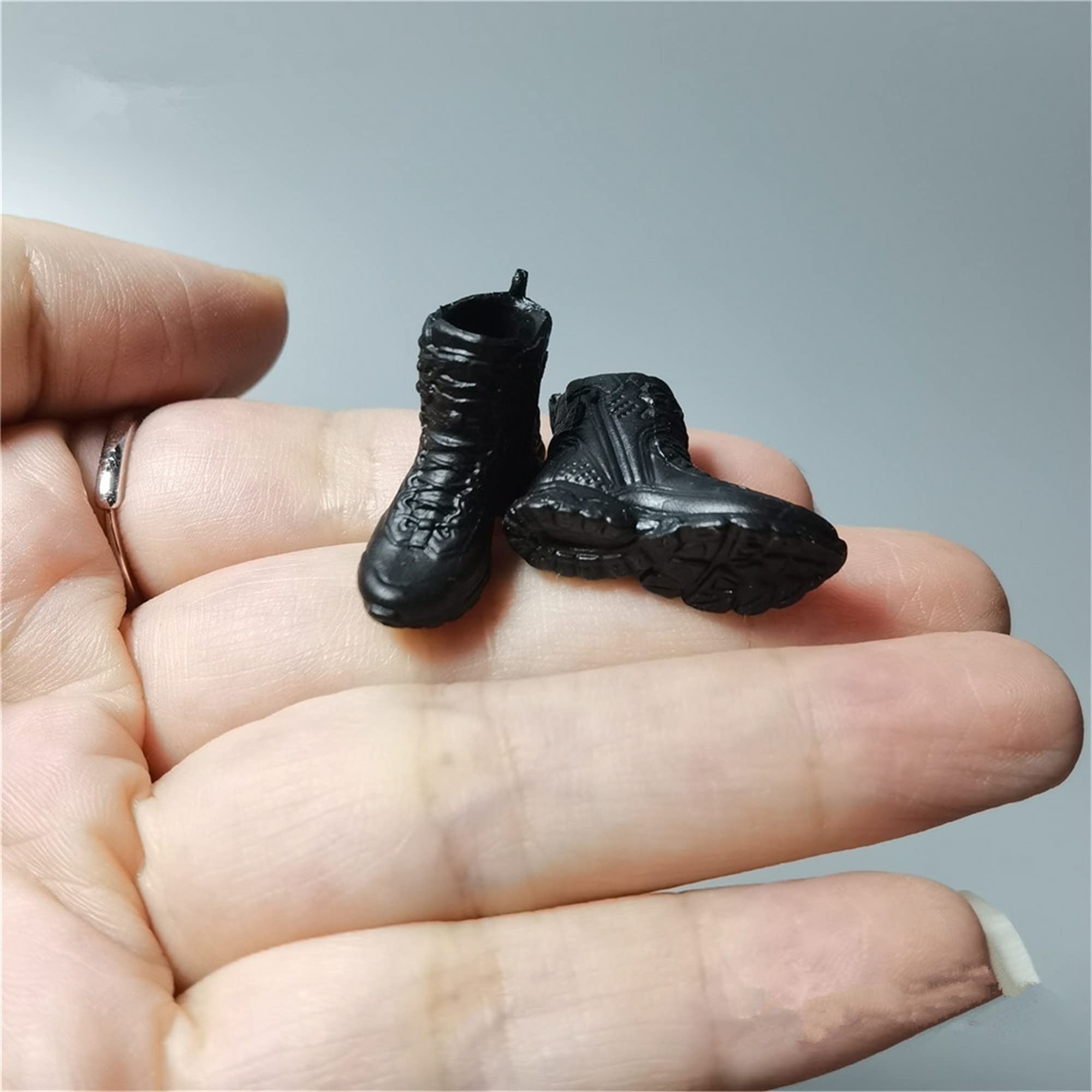 1/12 Scale Female Shoes,Female Sneakers Solid Shoes for 6inch Action Figure Body (Black)