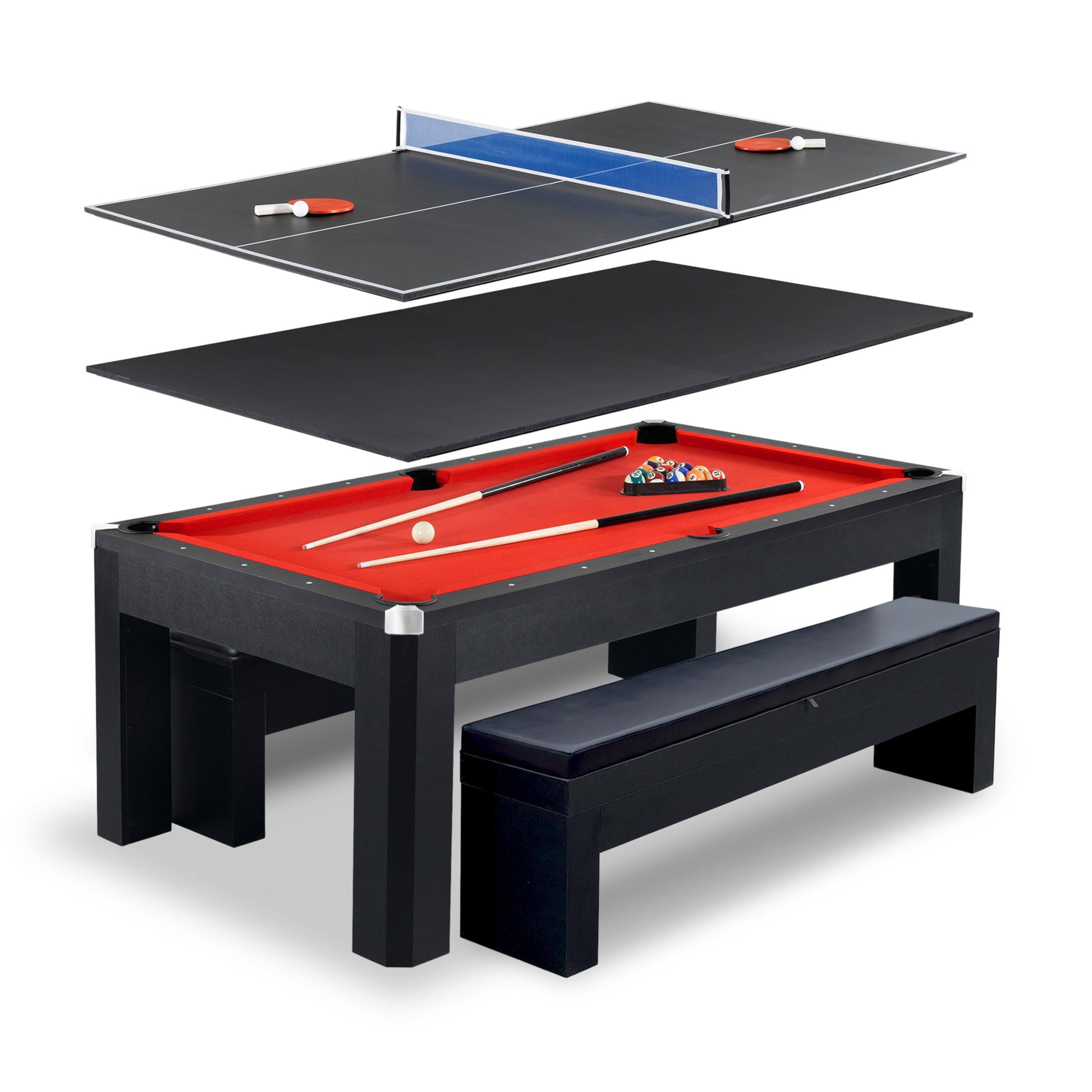 Hathaway Pool Table Combo Set with Benches