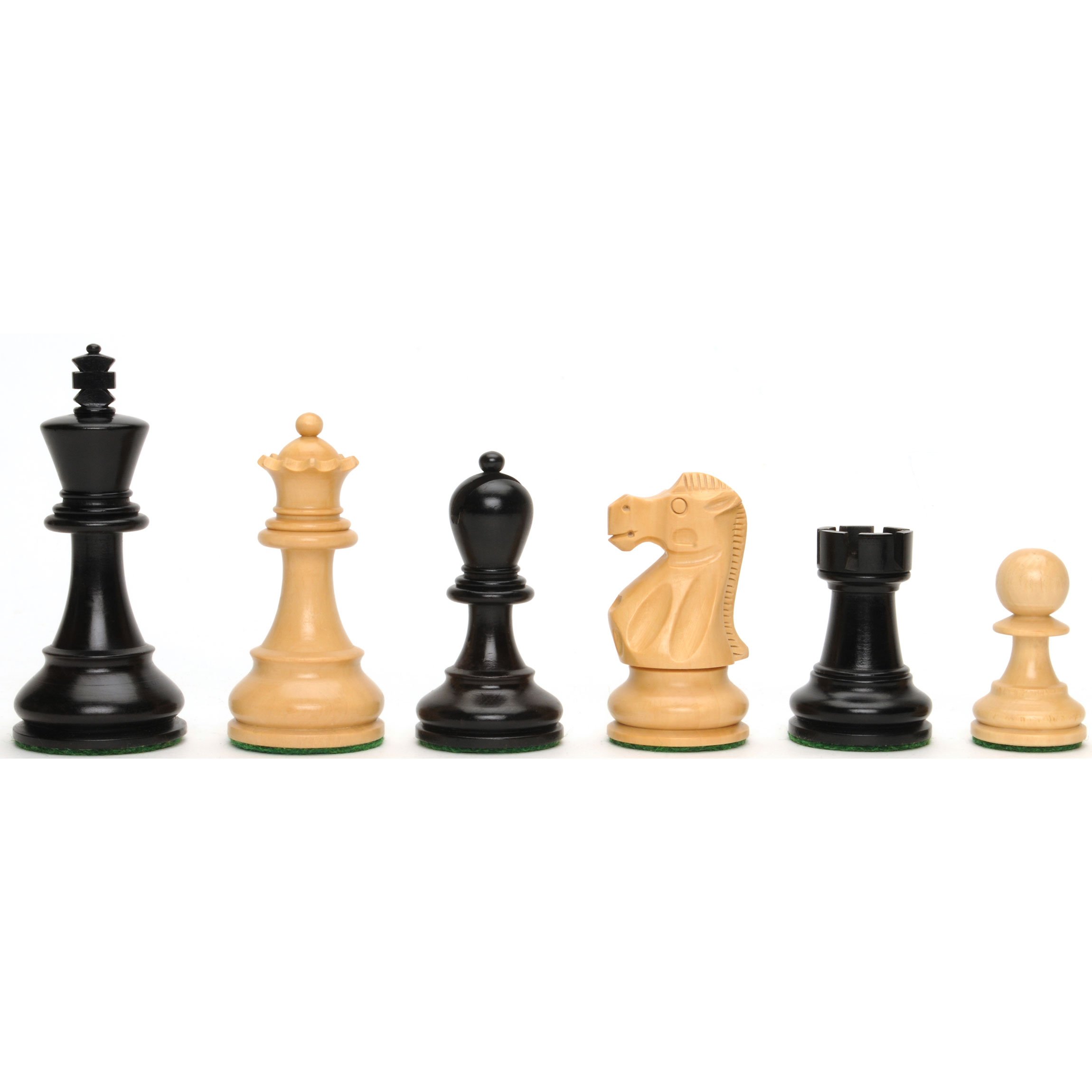 WE Games Jacques Chessmen - Weighted & Handpolished Black Stained Wood with 3.5 in. King