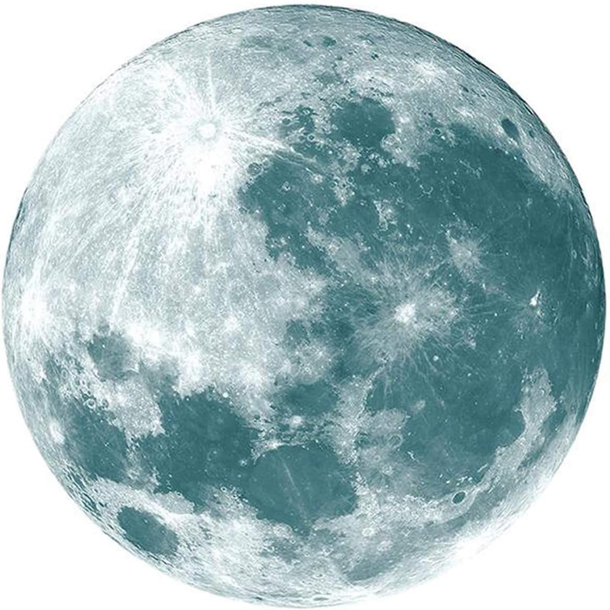 Glow in The Dark Moon Wall Decals 11.8 inch Luminous Sticker at Night, Perfect Ceiling or Wall Decor for Kids' Bedroom