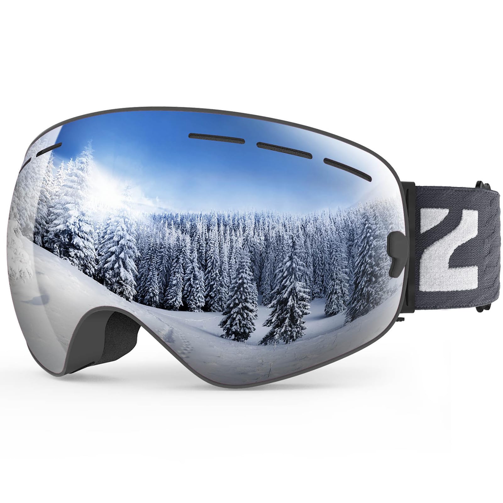 ZIONOR X Ski Goggles - OTG Snowboard Goggles Detachable Lens for Men Women Adult