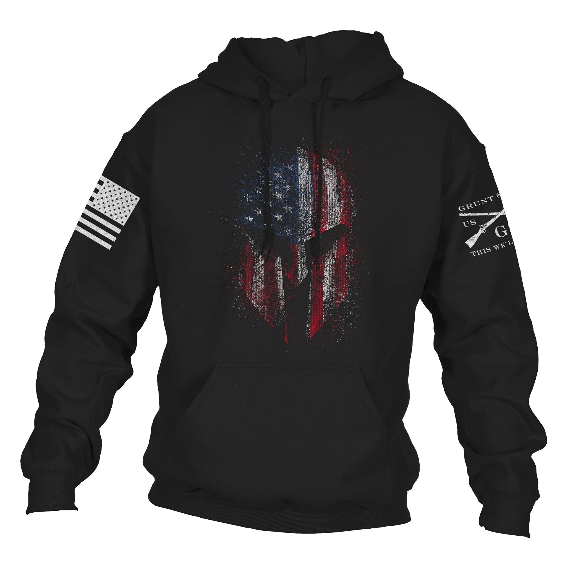 Grunt StyleAmerican Spartan 2.0 Unisex Patriotic Pullover Hoodie