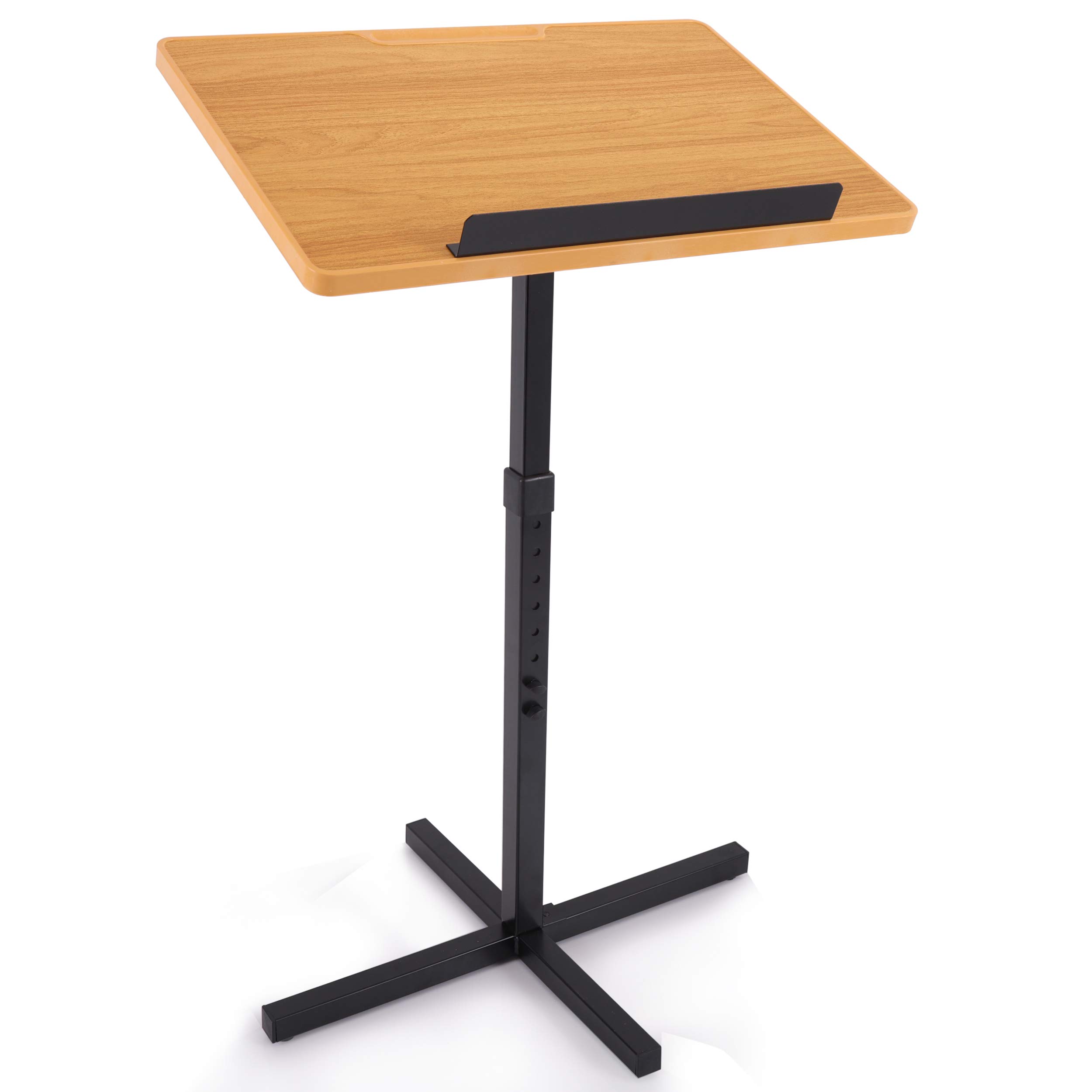 Pyle Portable Floor Lectern Podium Stand-Height Adjustable Steady Standing Design Teacher Speaker Lecture Classroom Presentation Stand, Laptop Computer Book Holder w/Slanted Top Shelf- PLCTND44,BLACK