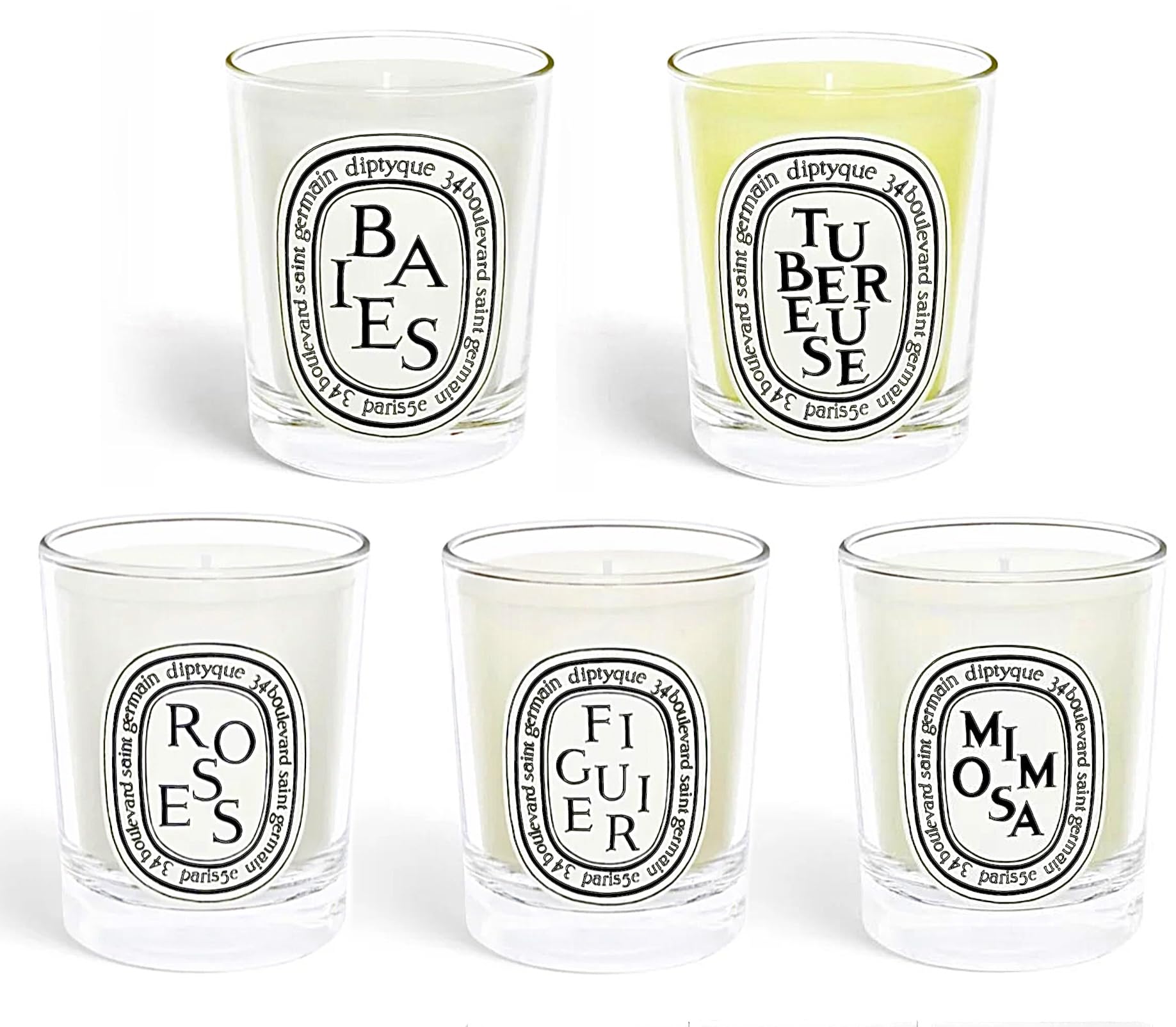 DiptyqueBaies Roses Figuier Mimosa & Tubereuse 5 Piece Scented Candle Gift Set 35 Grams Each Limited Edition