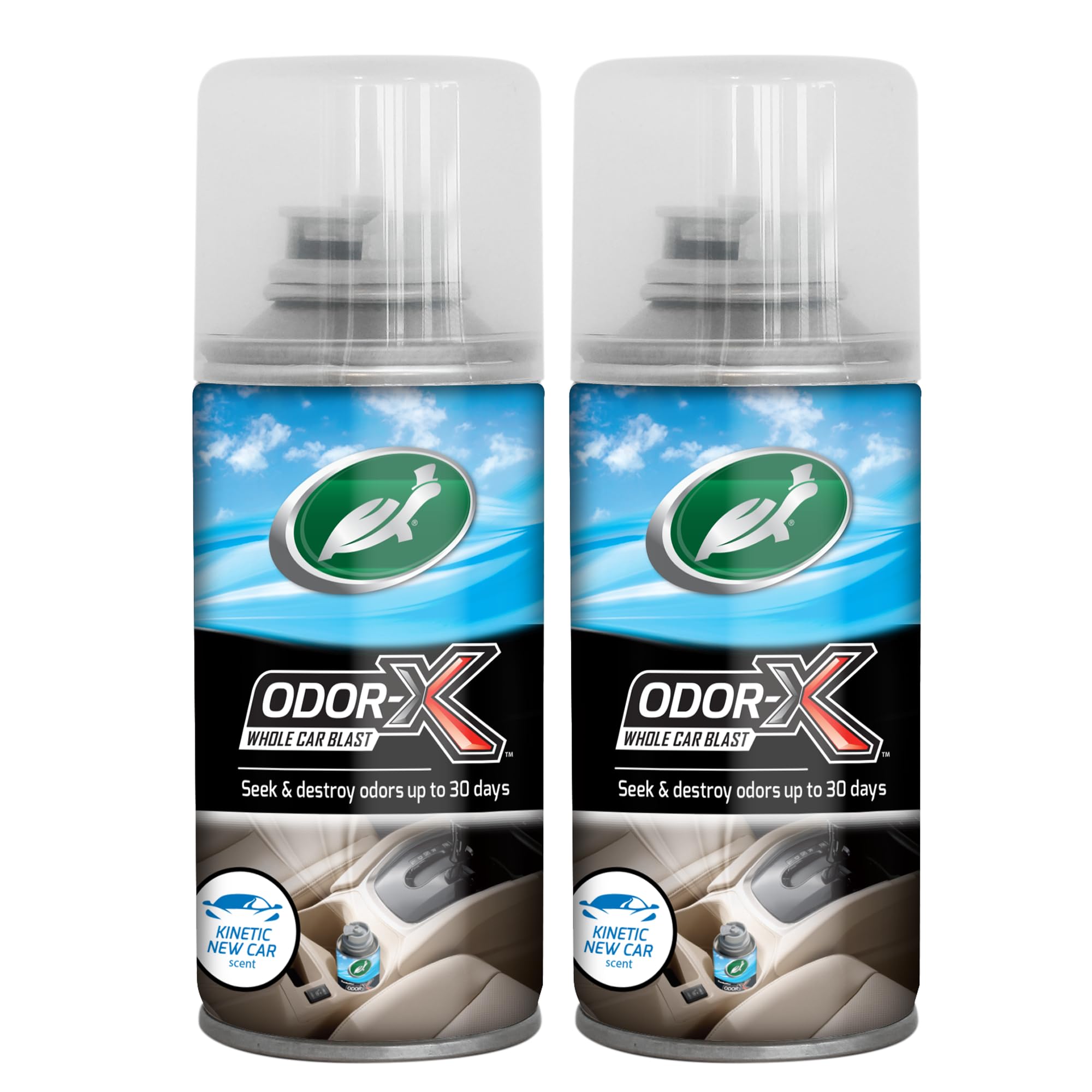 Turtle Wax 54103 Odor-X Whole Car Blast - New Car Experience Air Freshener & Odor Remover Car Bomb - Removes Unwanted Odors for up to 30 Days- Kinetic Scent (2 Pack)