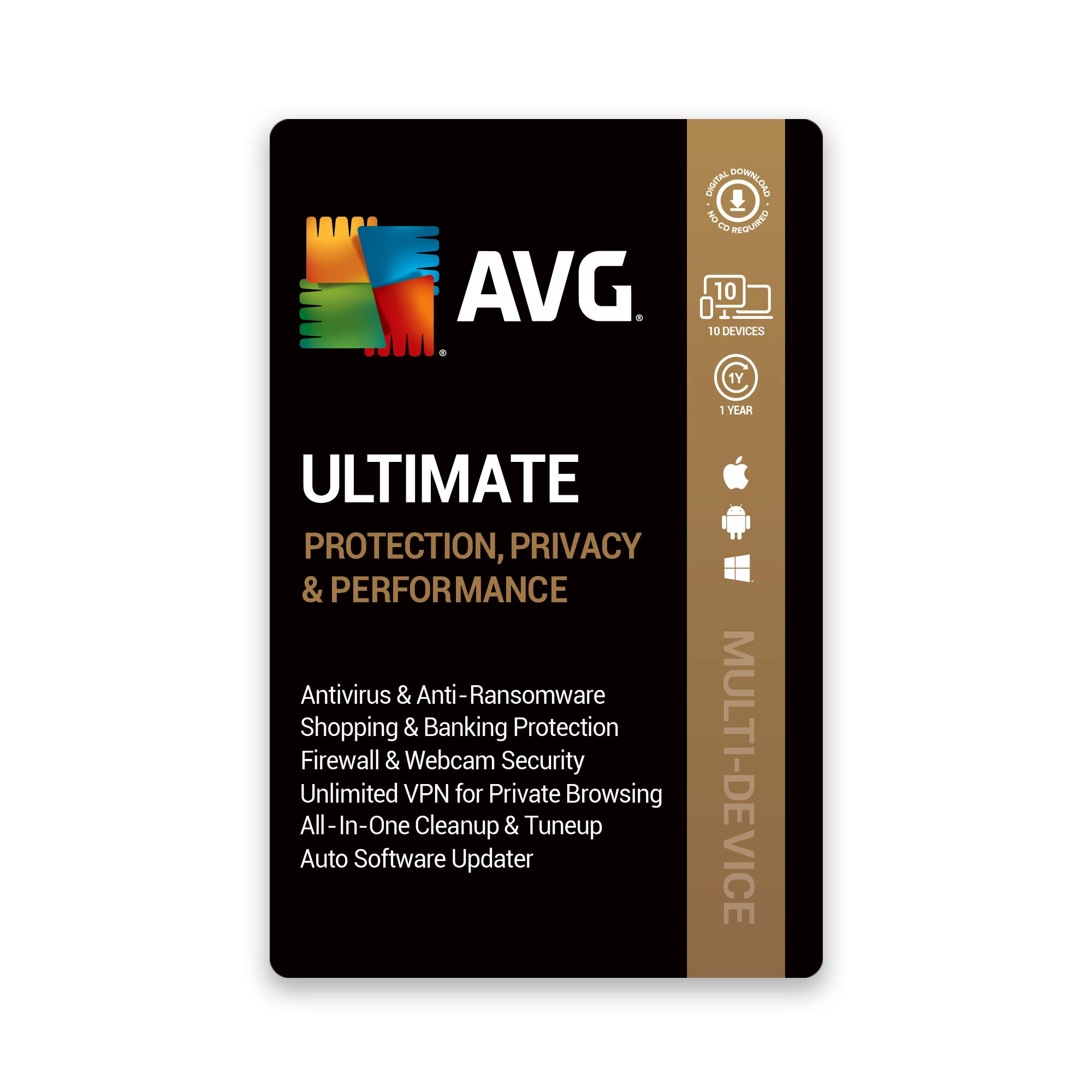 AVG Ultimate Multi-Device (10 Devices | 1 Year) (Email Delivery in 1 Hour- No CD)