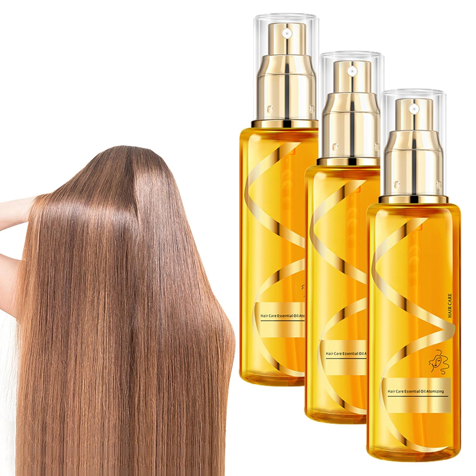 Moisturizing & Strengthening Silky Hair Oil, Protein Hair Repair Leave-in Conditioning Essential Oil Spray, Hair Oil Serum Spray for Frizzy Hai (3pcs)