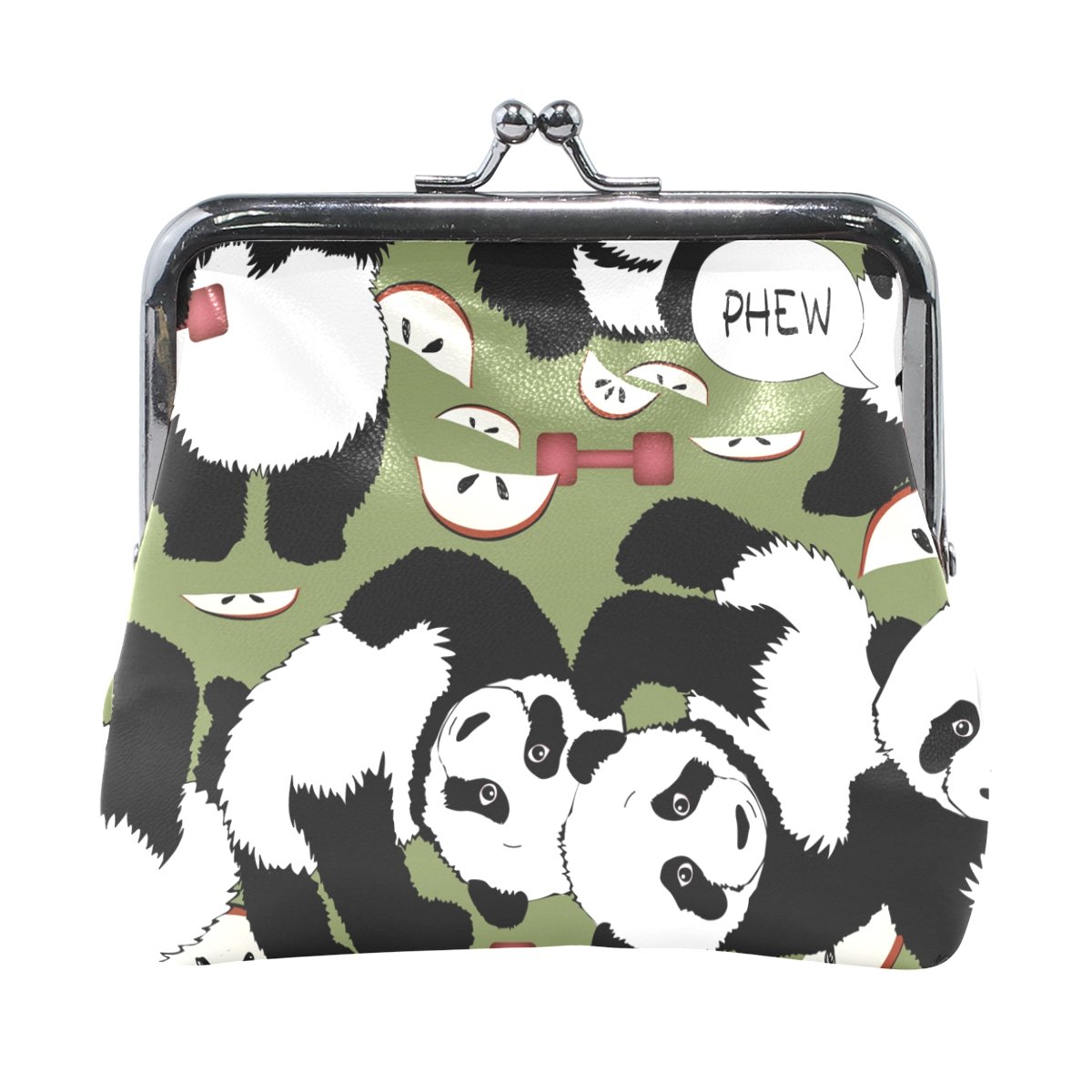 TIZORAX Panda Dumbbell Healthy Lifestyle Coin Purse Change Cash Bag Small Purse Wallets for Women Girl