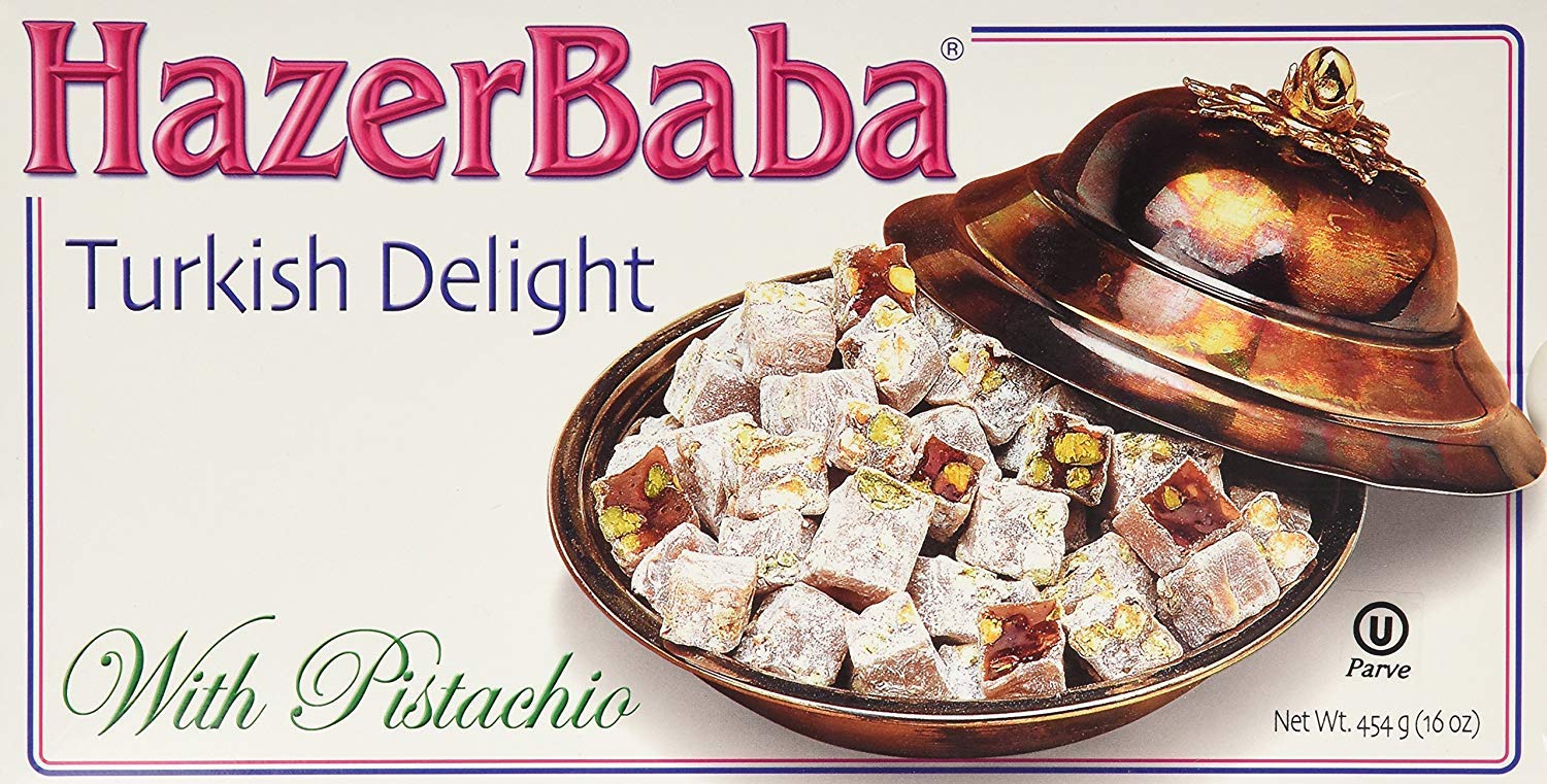 Hazer Baba Turkish Delight With Pistachio, 16oz (4 Pack)