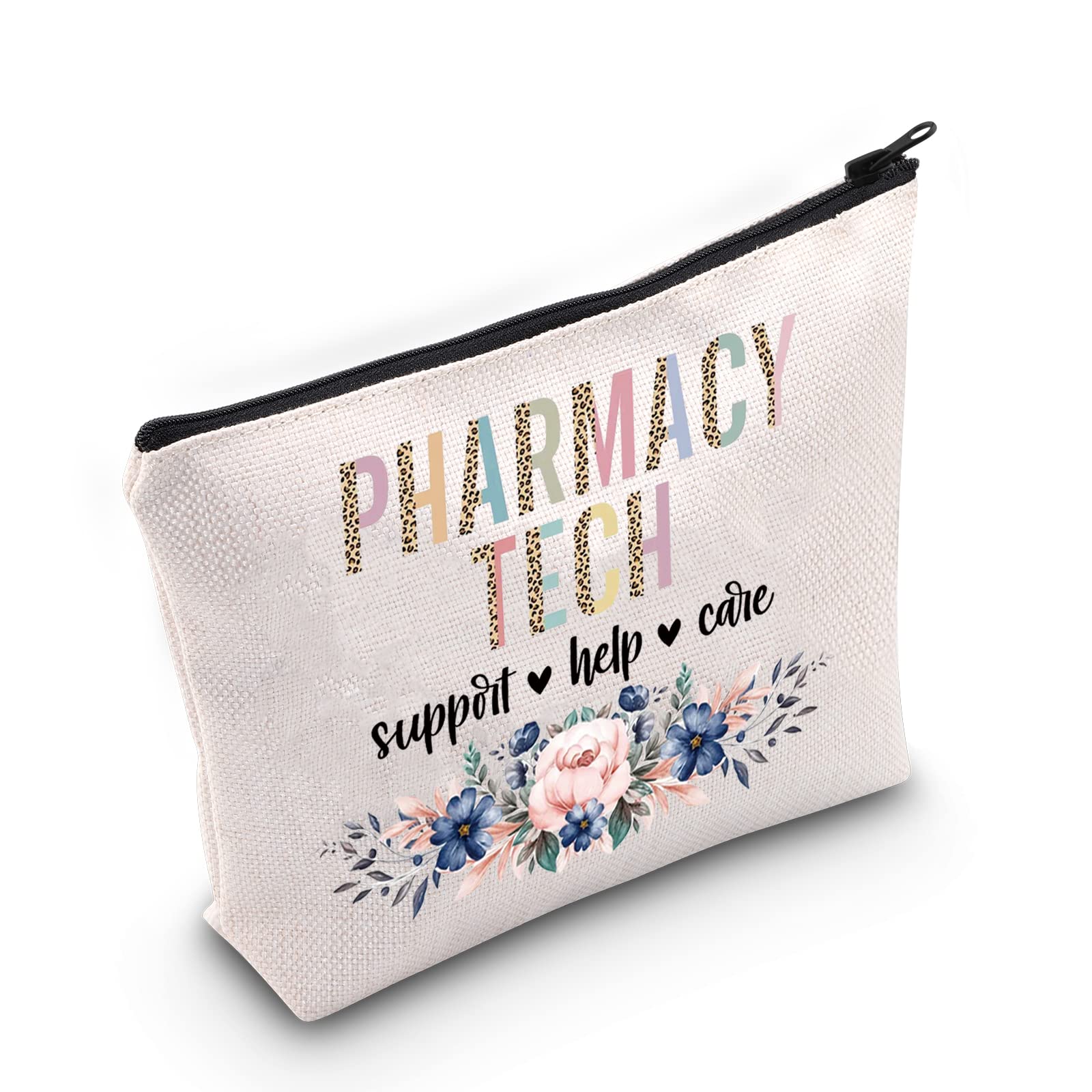 LEVLO Pharmacy Technician Cosmetic Make Up Bag Pharmacist Gift Pharmacy Tech Help Care Kind Makeup Zipper Pouch Bag For Women Girls, Pharmacy Tech