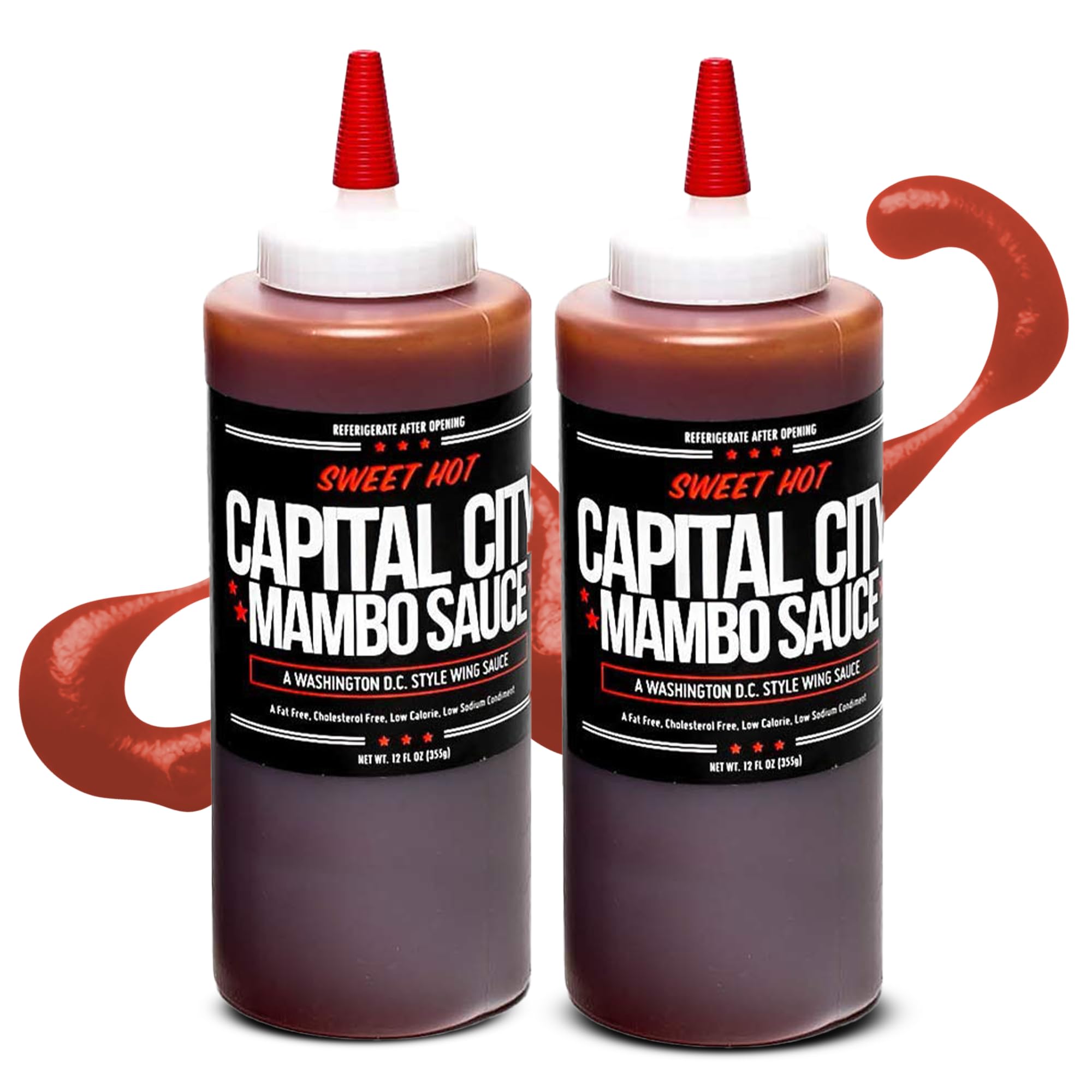 Capital CityMambo Sauce Sweet Hot, Washington DC Wing Sauces, Perfect Condiment for Wings Chicken Pork Beef Seafood Burgers Rice or Noodles, 12oz (2 Pack)