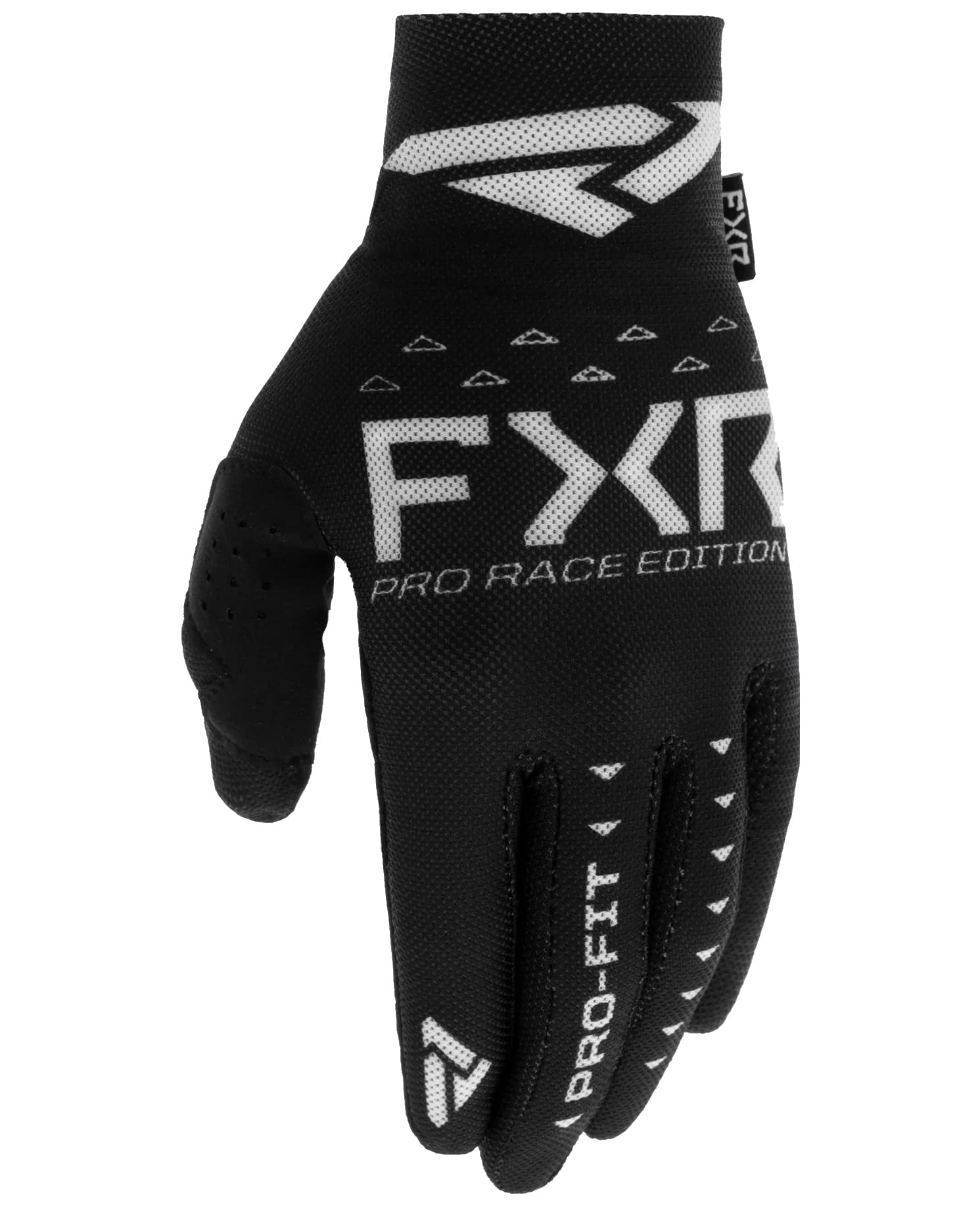 FXR Pro-Fit Air MX Glove Black/White Slip-On Cuff Design Lightweight Ventilated - Large