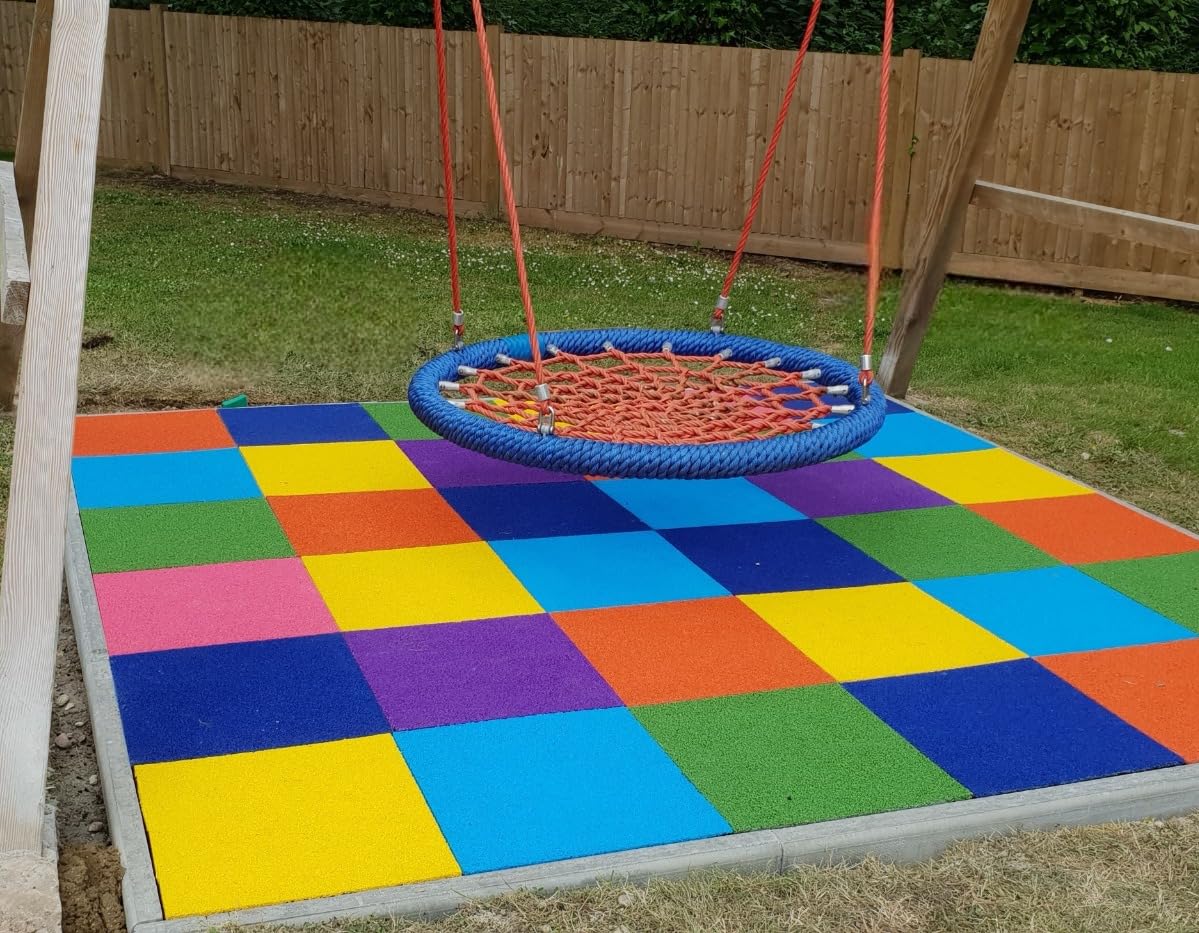 SUDwell™ Rubber Safety Paving Tile For Playgrounds, Play Areas, Outdoor Rubber Tiles, Gyms etc. (Bubblegum)