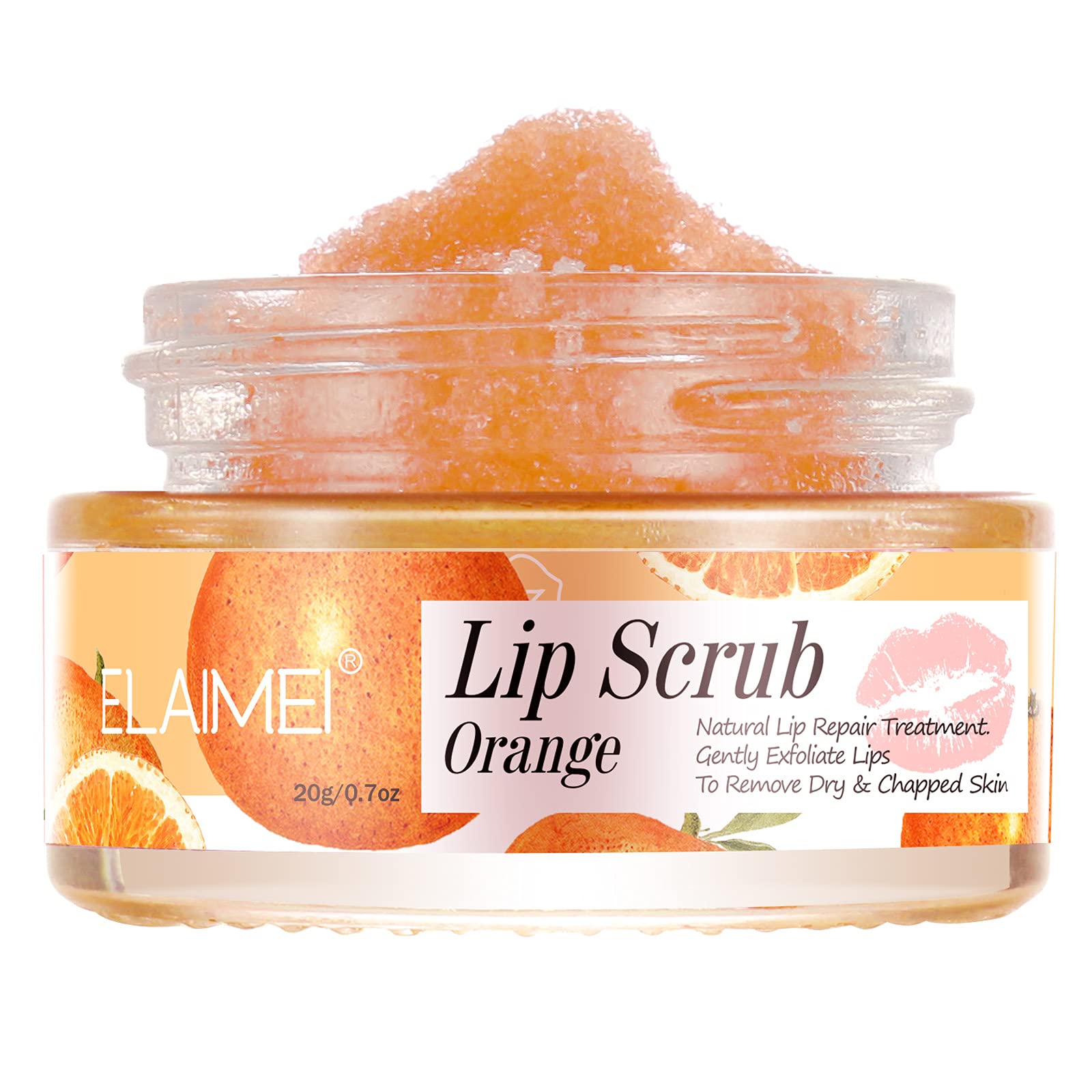 Lip Scrub, Exfoliator Moisturizer Lip Sugar Scrub Moisturizing Collagen Lip Balm Mask Night Sleep Lip Mask Effectively Moisturizes And Repairs Dry Lips Lip Treatment - Orange