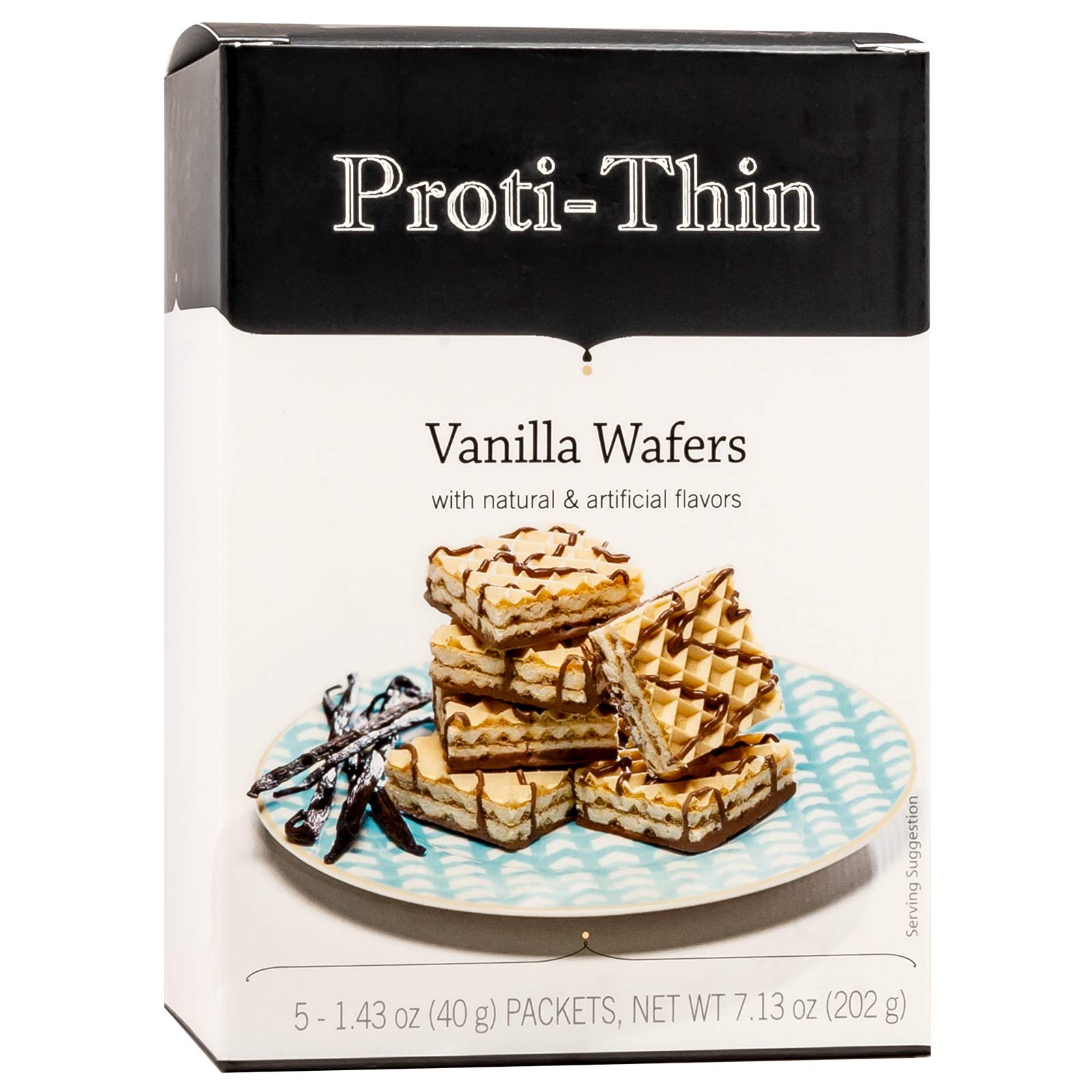 Proti-ThinHigh Protein Vanilla Wafer Squares, 15g Protein, Low Calorie, Low Sugar, Aspartame Free, Diet Wafer Bars, Healthy Snack, 2 Wafers per Serving, 5 Count Box