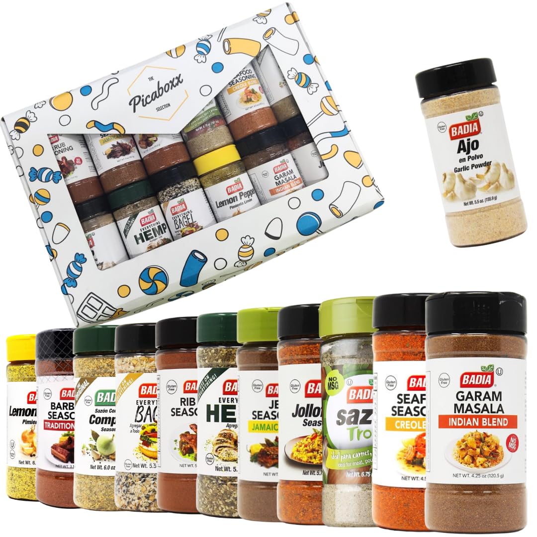 Picaboxx | Badia | American Grocery Gift Box | American Groceries | Aromatic Seasonings | Assorted Flavour | Badia Seasoning & Spice Gift Box | Pack of 1 | Weight 1815g