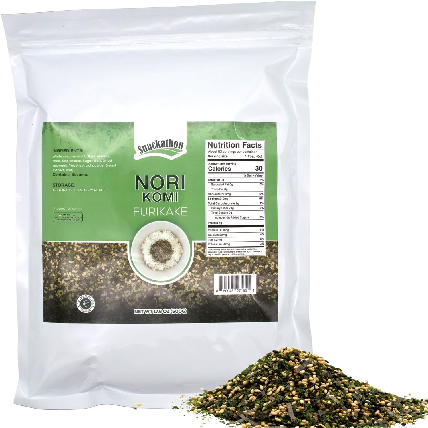 Furikake Rice Seasoning, Nori Komi, Bulk Pack, 17.64 Ounce