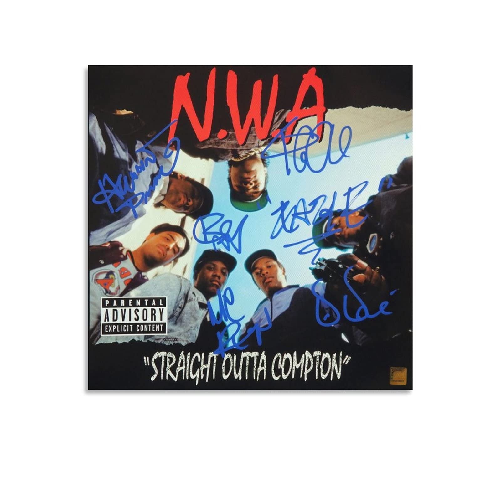 N.W.A Straight Outta Compton Canvas Poster Bedroom Decoration Landscape Office Valentine's Birthday Gift Unframe-style12x12inch(30x30cm)