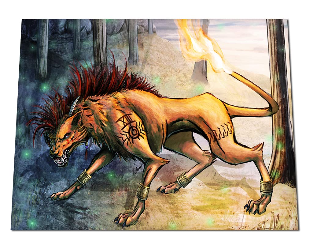 Final Fantasy 7 Red XIII Painting Print - Nanaki Art - FF7 Art Print