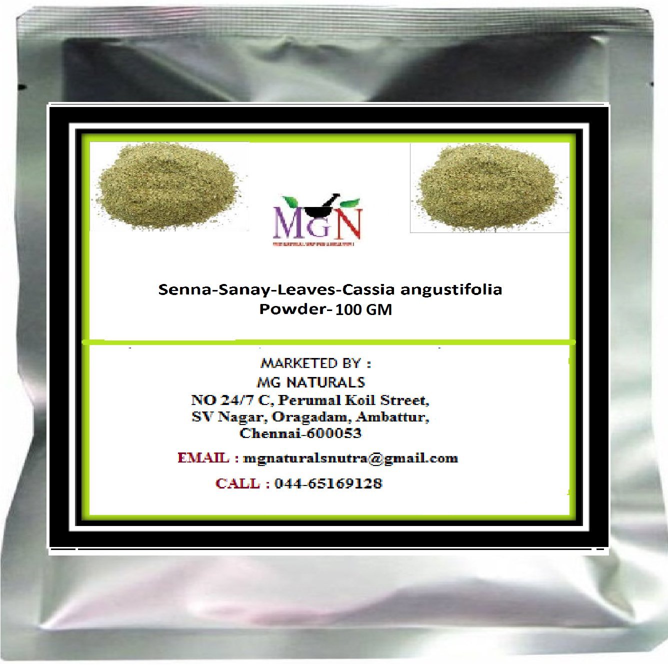 MG Naturals Senna-Sanay-Leaves-Cassia angustifolia-Powder-100 GM